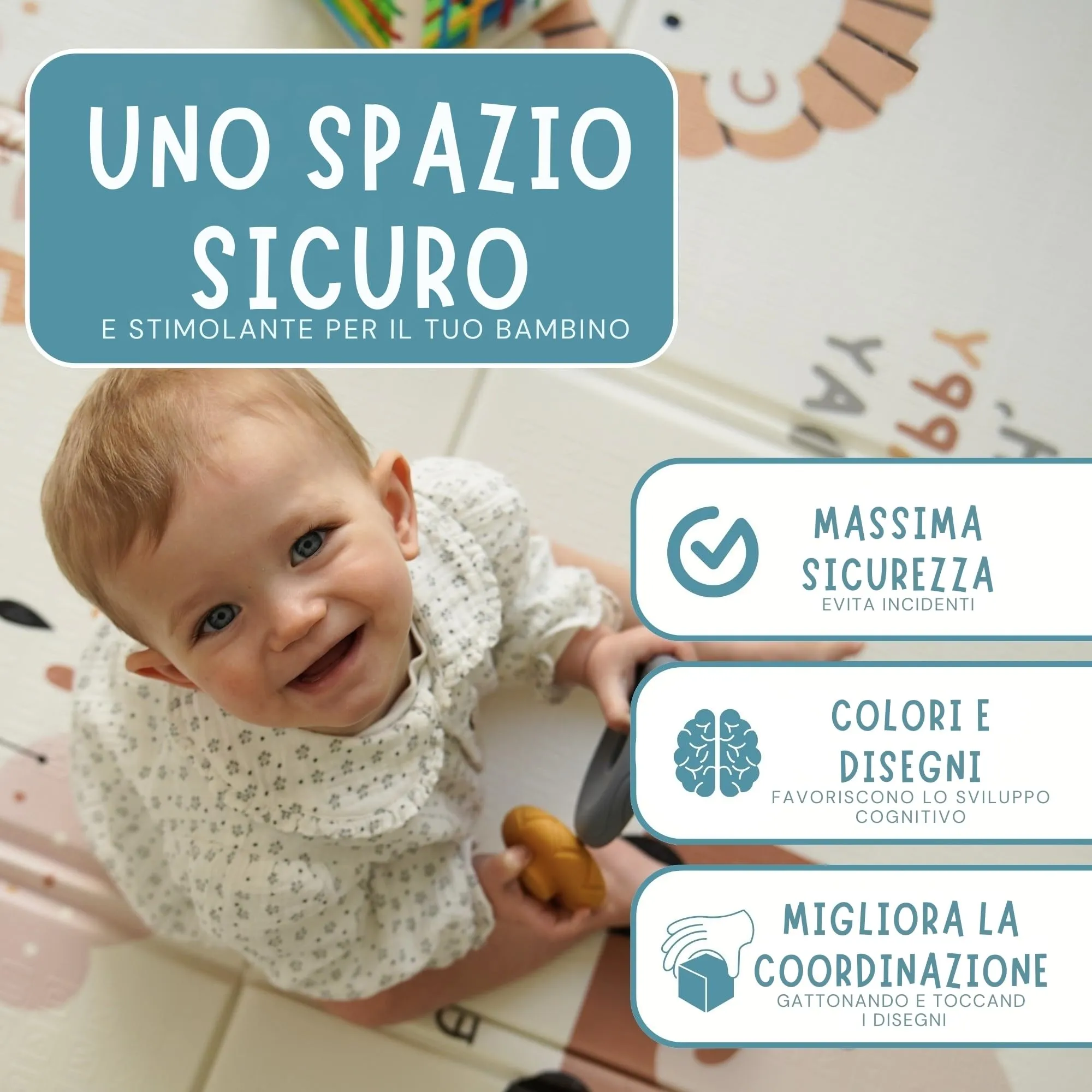 HuBorns Tappeto Gioco Bambini 200x180 cm Mappa XL - immagine 2