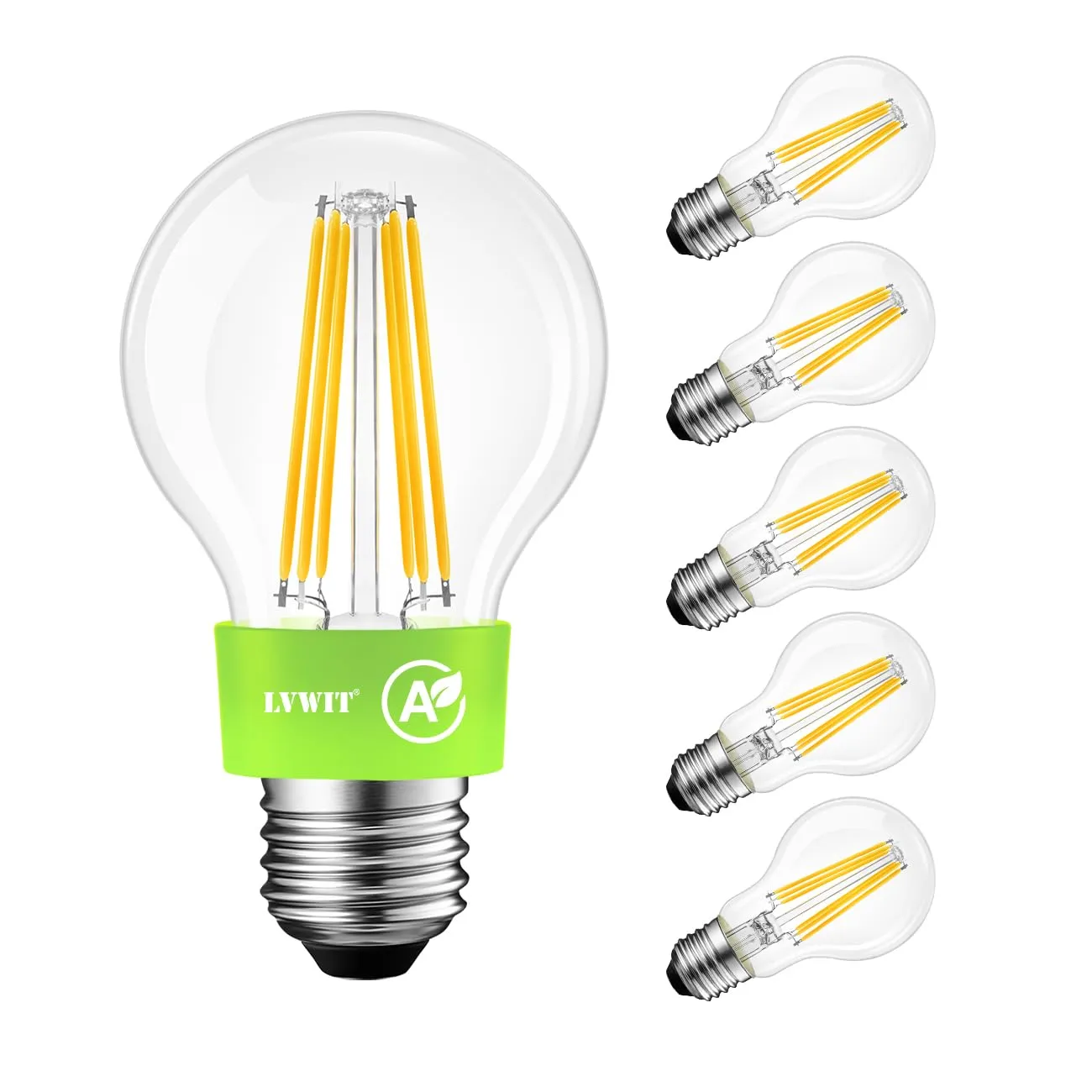 LVWIT Lampadine LED E27 A60, 7.2W (100W), 1521LM, 2700K Luce Calda, Classe A, Stile Vintage, Non Dimmerabile - immagine 1