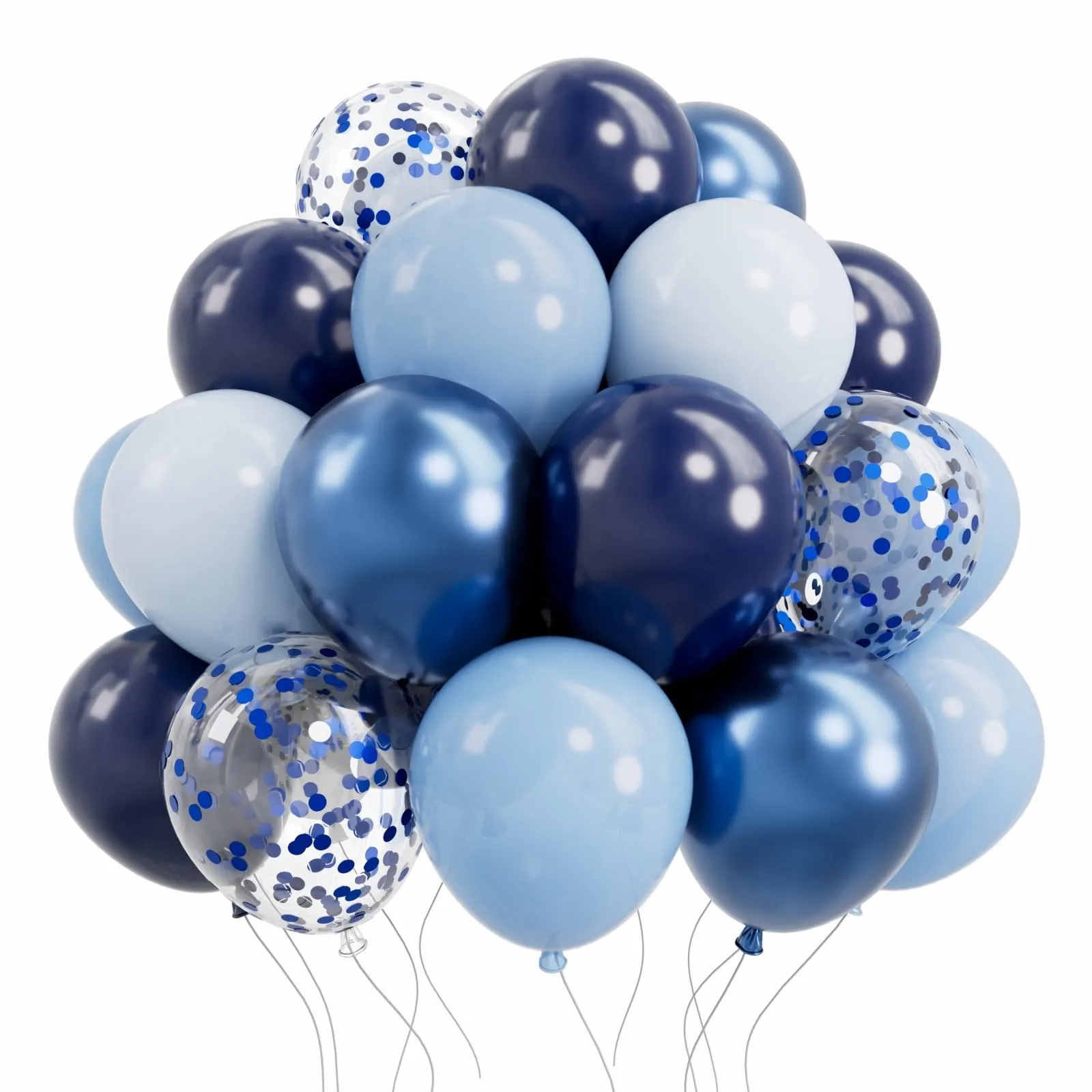 AULE Palloncini Blu Misti Metallizzati, 50 Pezzi 30cm - immagine 1