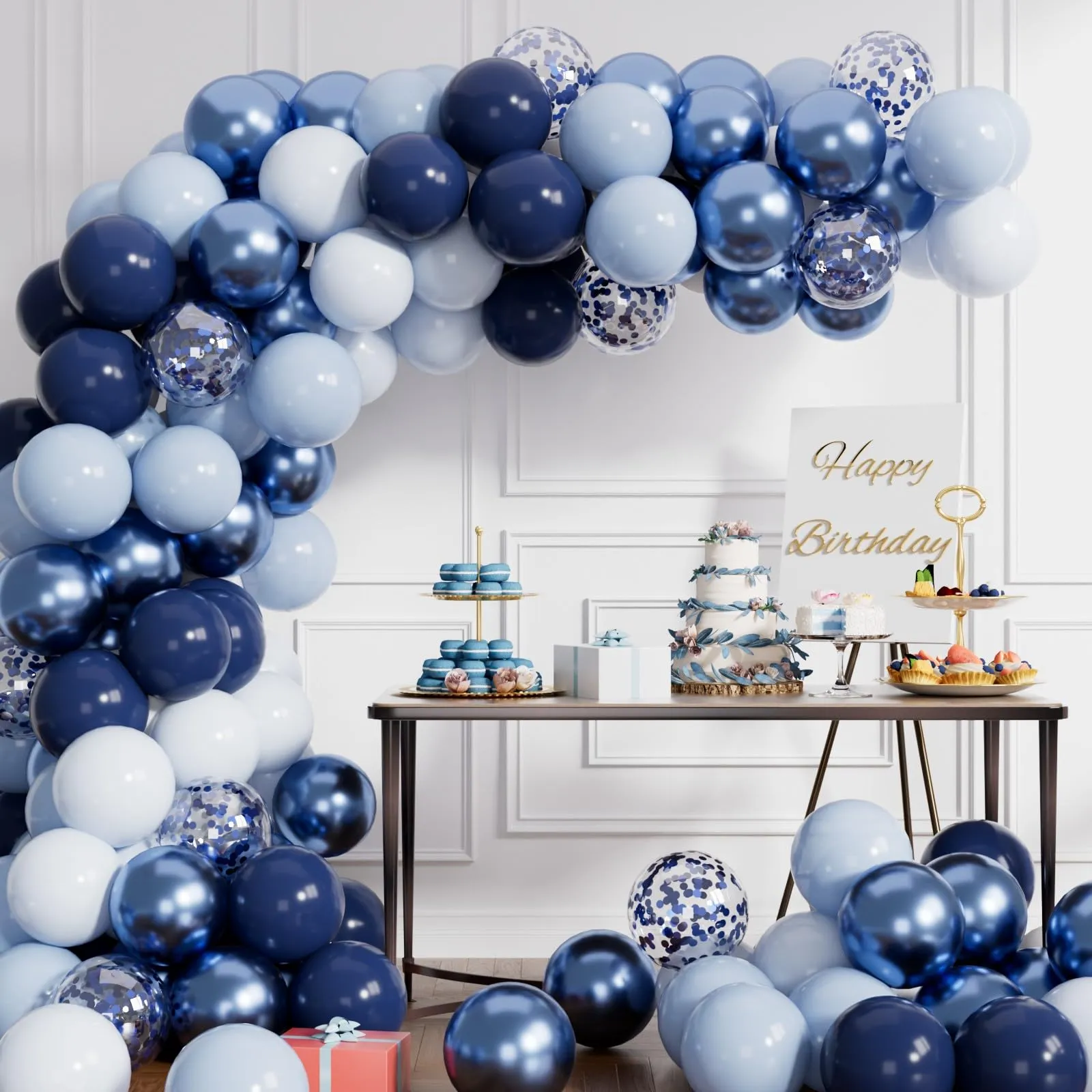 AULE Palloncini Blu Misti Metallizzati, 50 Pezzi 30cm - immagine 2