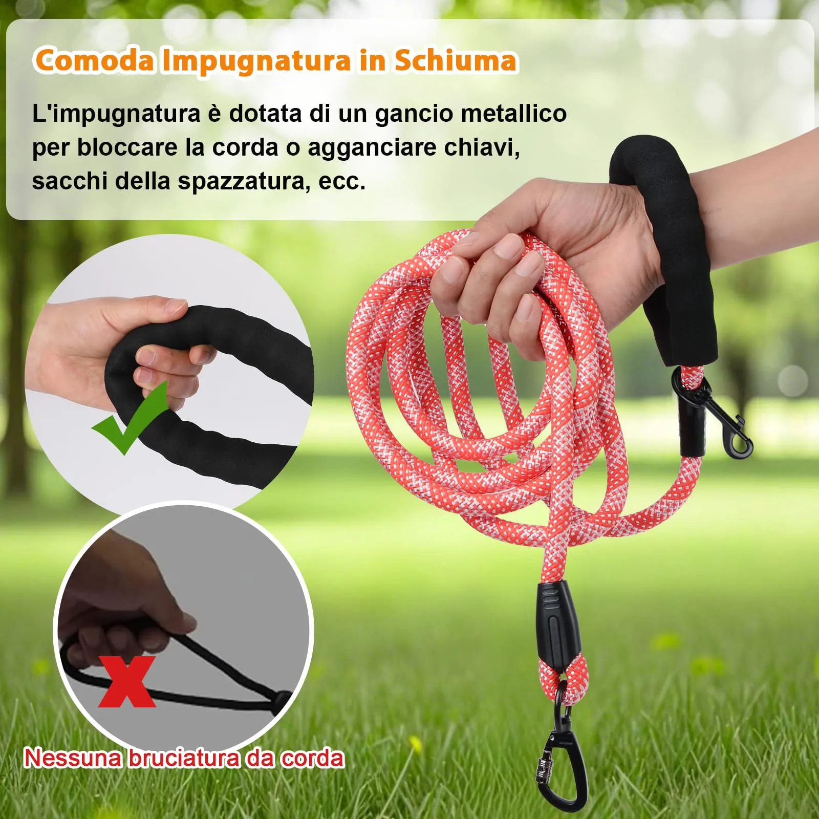 Wodondog Guinzaglio per Cani in Nylon Riflettente, 10M x 0.8cm - immagine 4