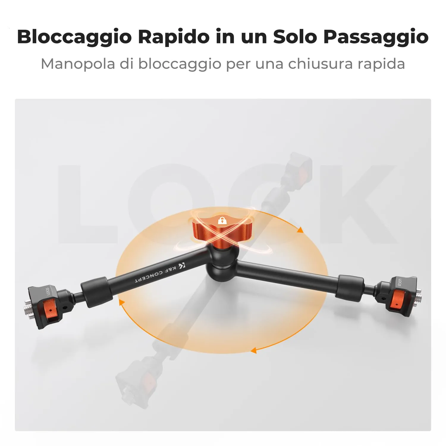 K&F Concept Braccio Magico 11" con Super Clamp, Viti 1/4" e 3/8" - immagine 6