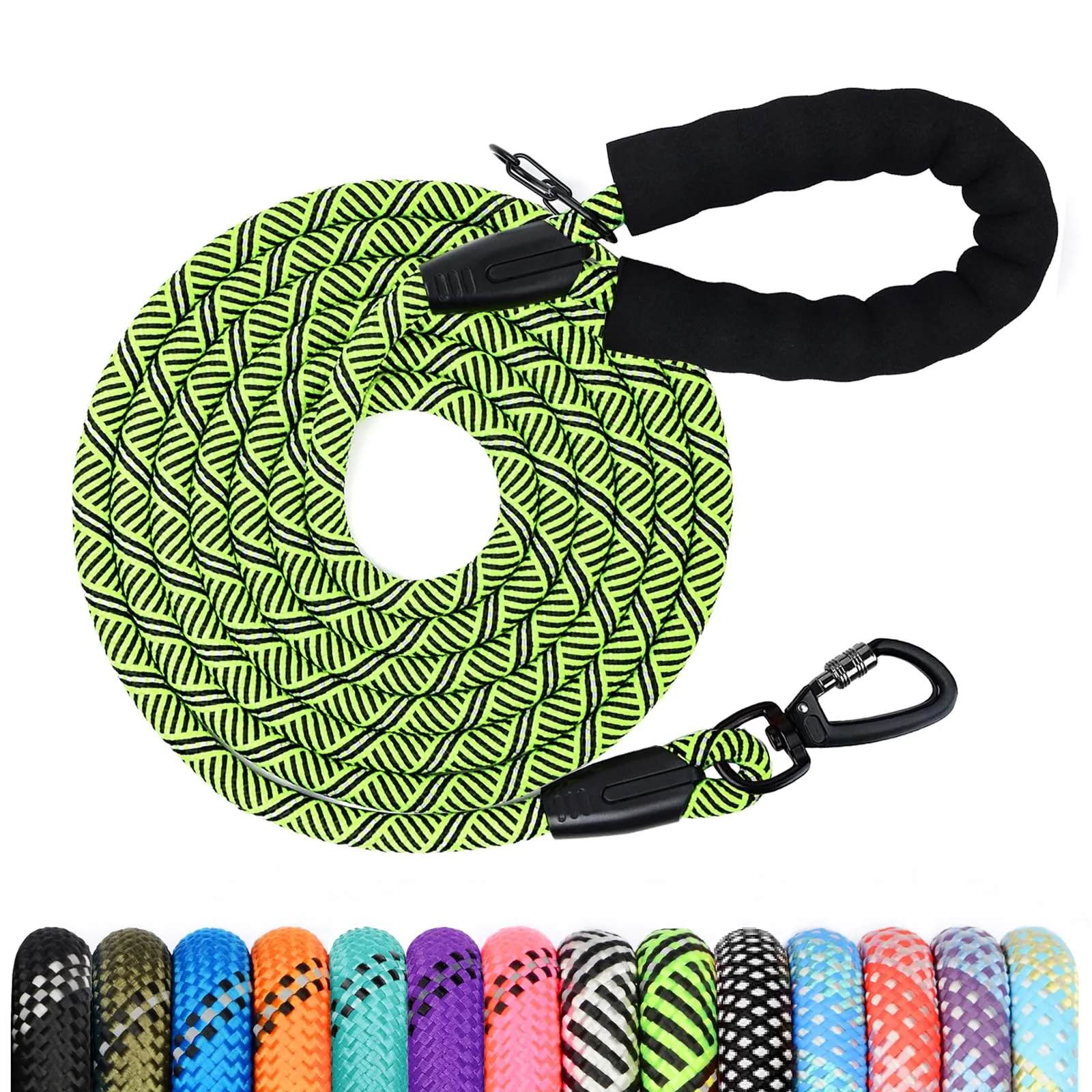 Wodondog Guinzaglio per Cani in Nylon Riflettente, 3M * 1.2cm, Verde - immagine 1
