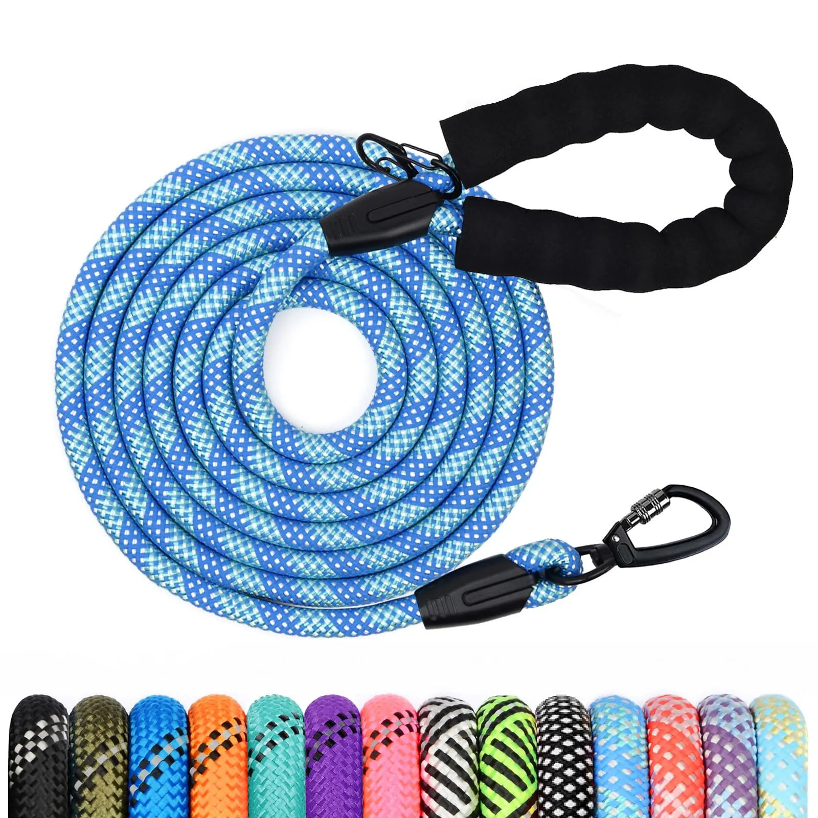 Wodondog Guinzaglio per Cani in Nylon Riflettente, 3M * 1.2cm, Azzurro Cielo - immagine 1