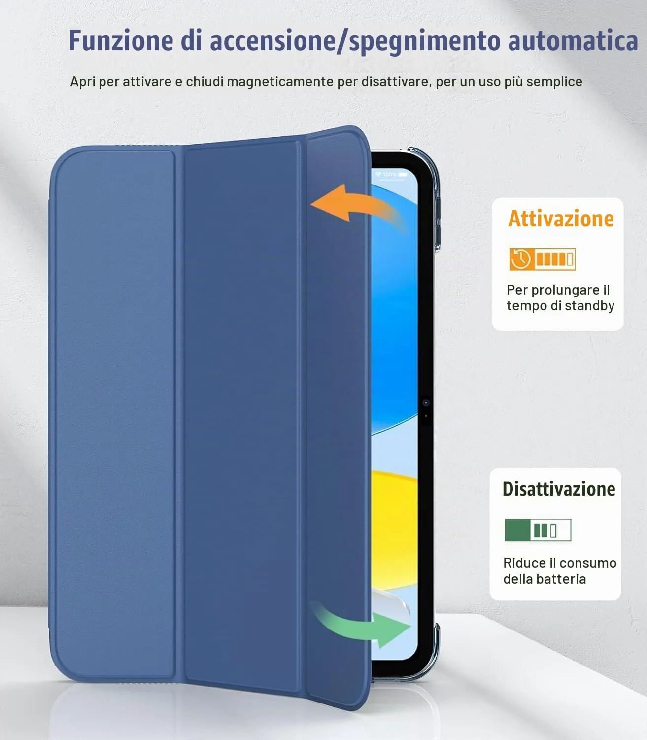 TiMOVO Cover per iPad 11" (A16) e iPad 10 Generazione 10,9", Blu Abisso - immagine 5