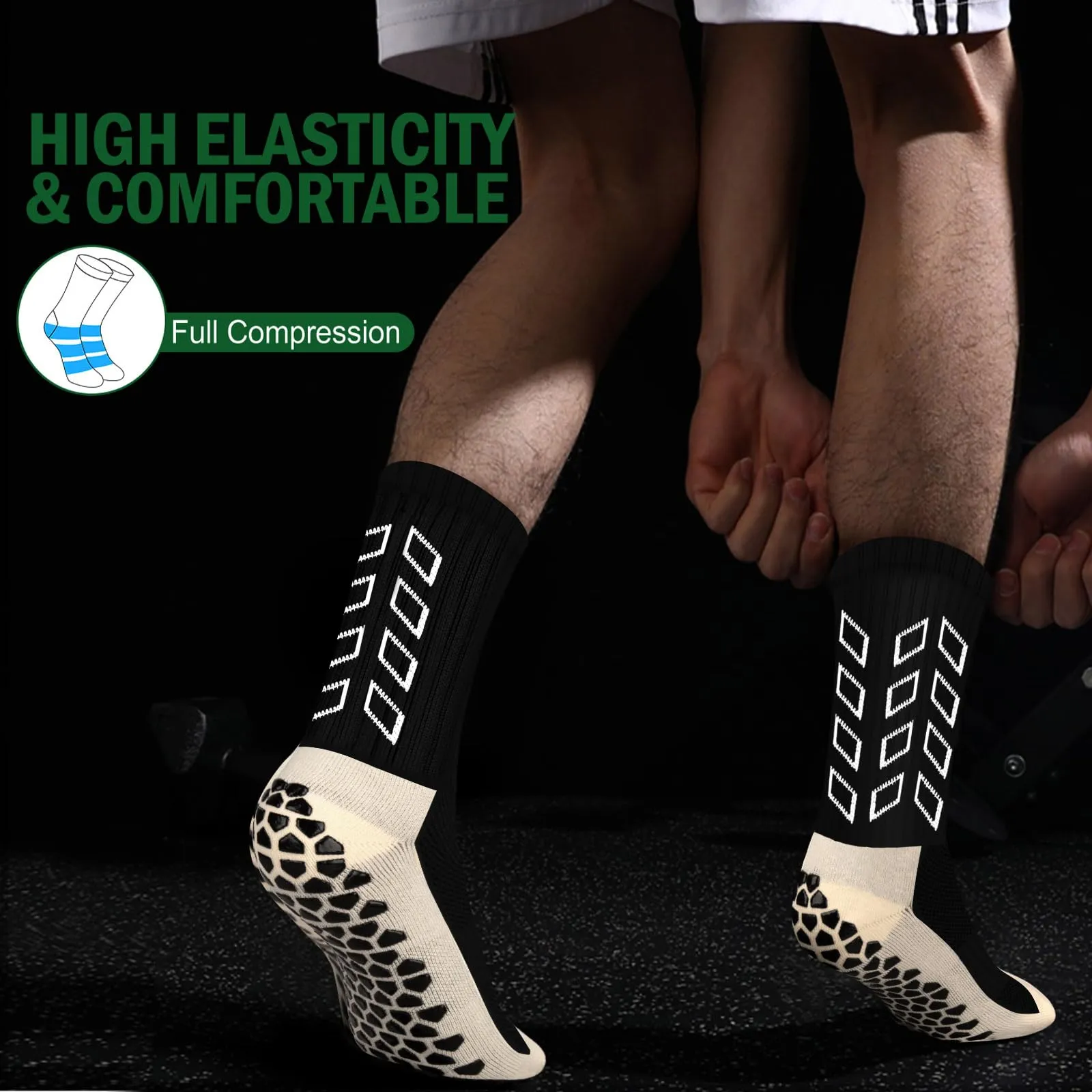 ENONEO Calze Antiscivolo Grip Socks per Calcio e Running Uomo 37-45 - immagine 9