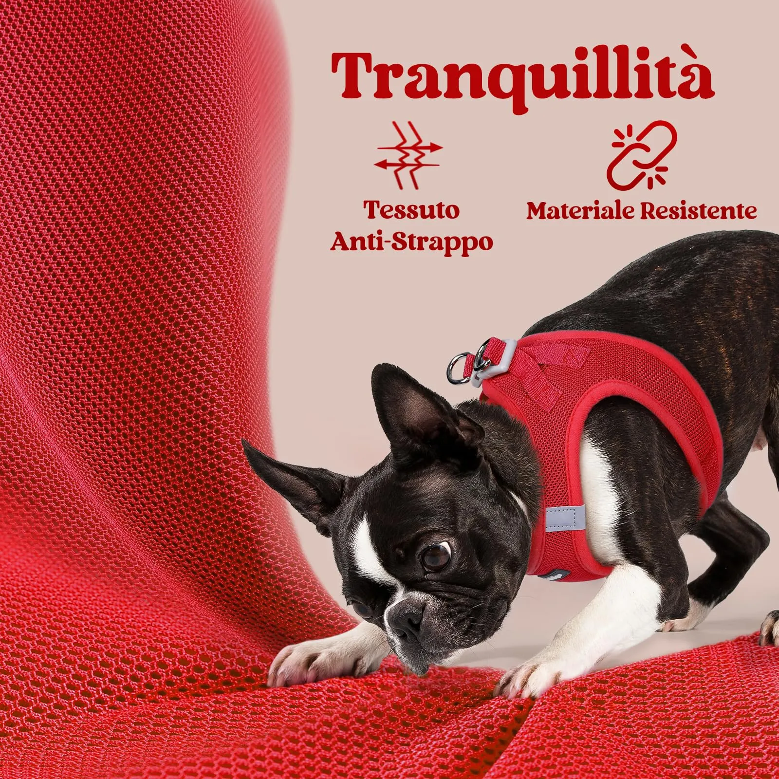 rabbitgoo Pettorina Cane Taglia Piccola, Rosso L - immagine 7