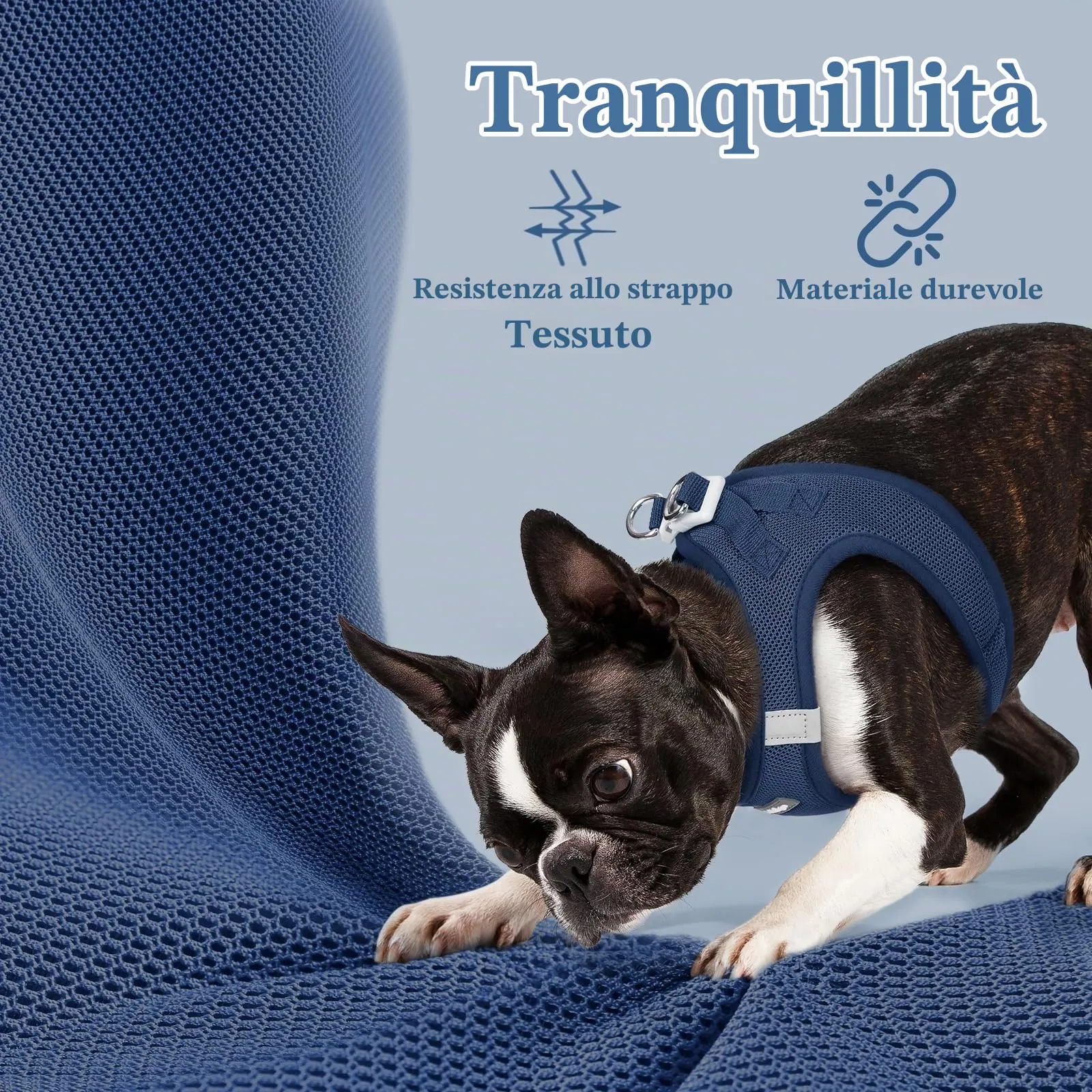 rabbitgoo Pettorina Cane Taglia Piccola, Blu Scuro S - immagine 5