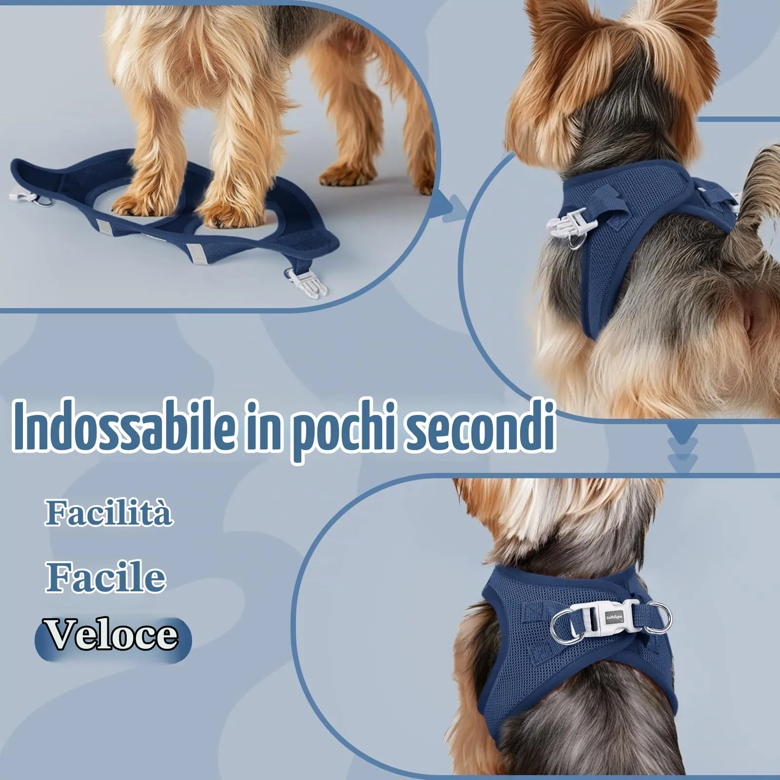 rabbitgoo Pettorina Cane Taglia Piccola, Blu Scuro S - immagine 6
