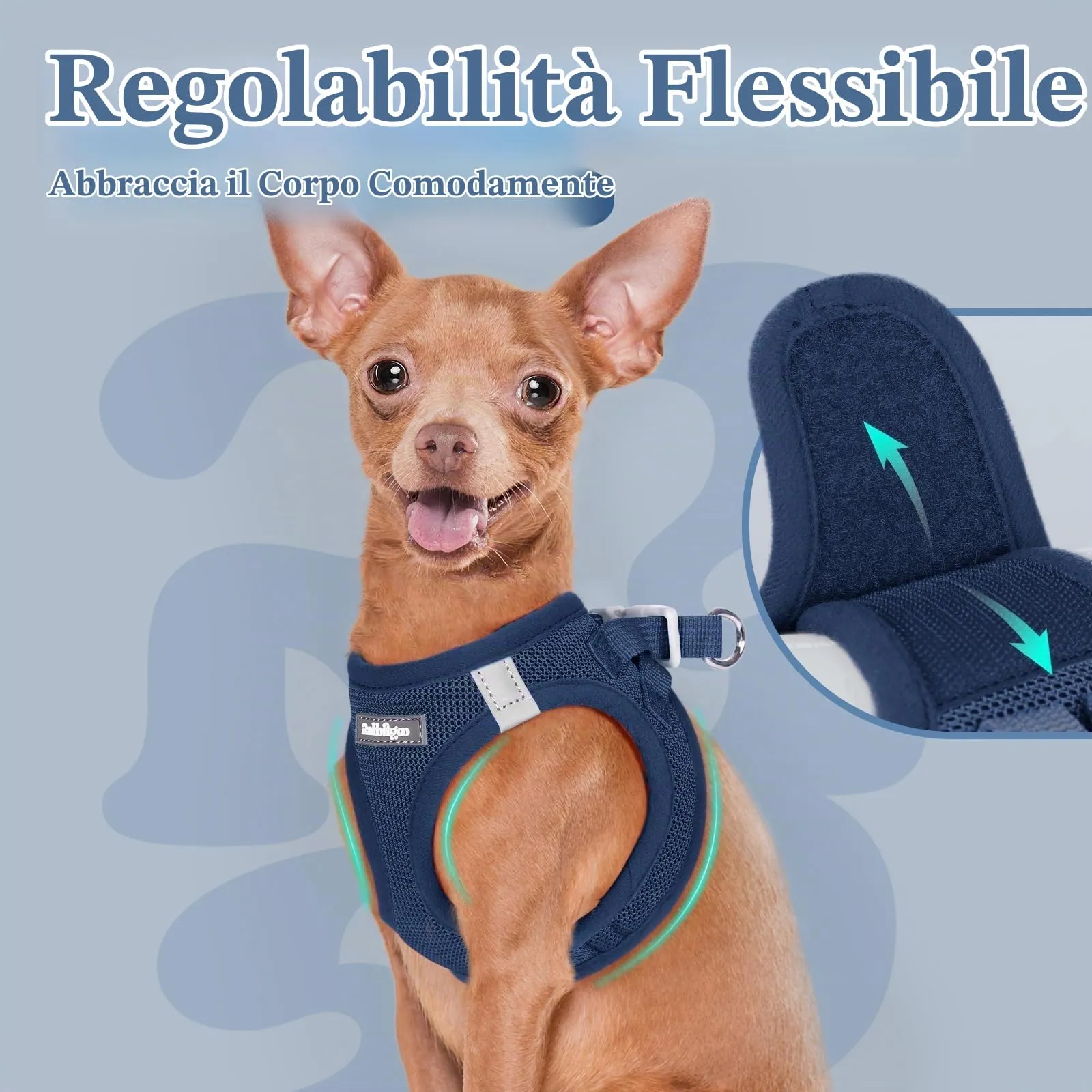rabbitgoo Pettorina Cane Taglia Piccola, Blu Scuro S - immagine 7