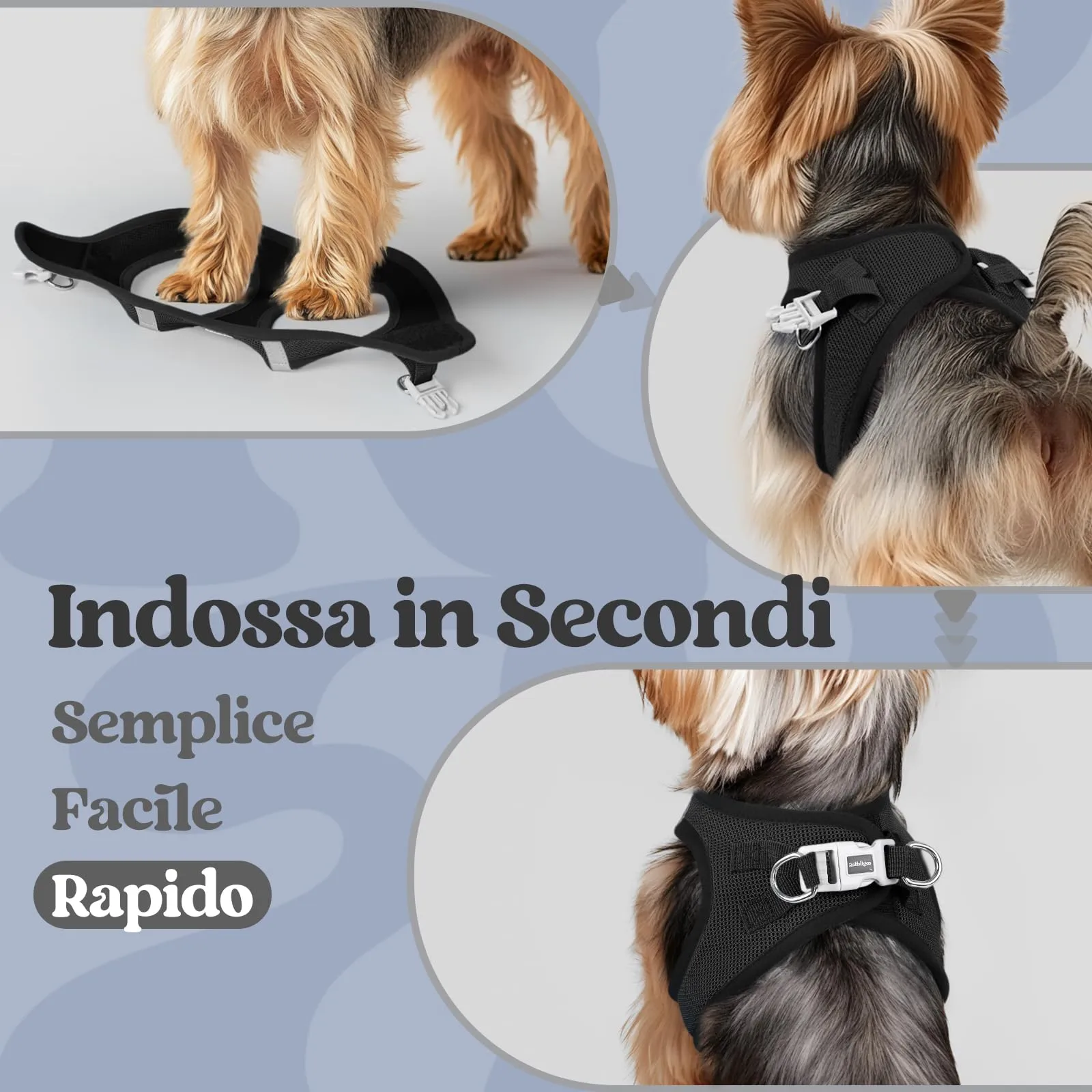 rabbitgoo Pettorina Cane, Nero, XS - immagine 5