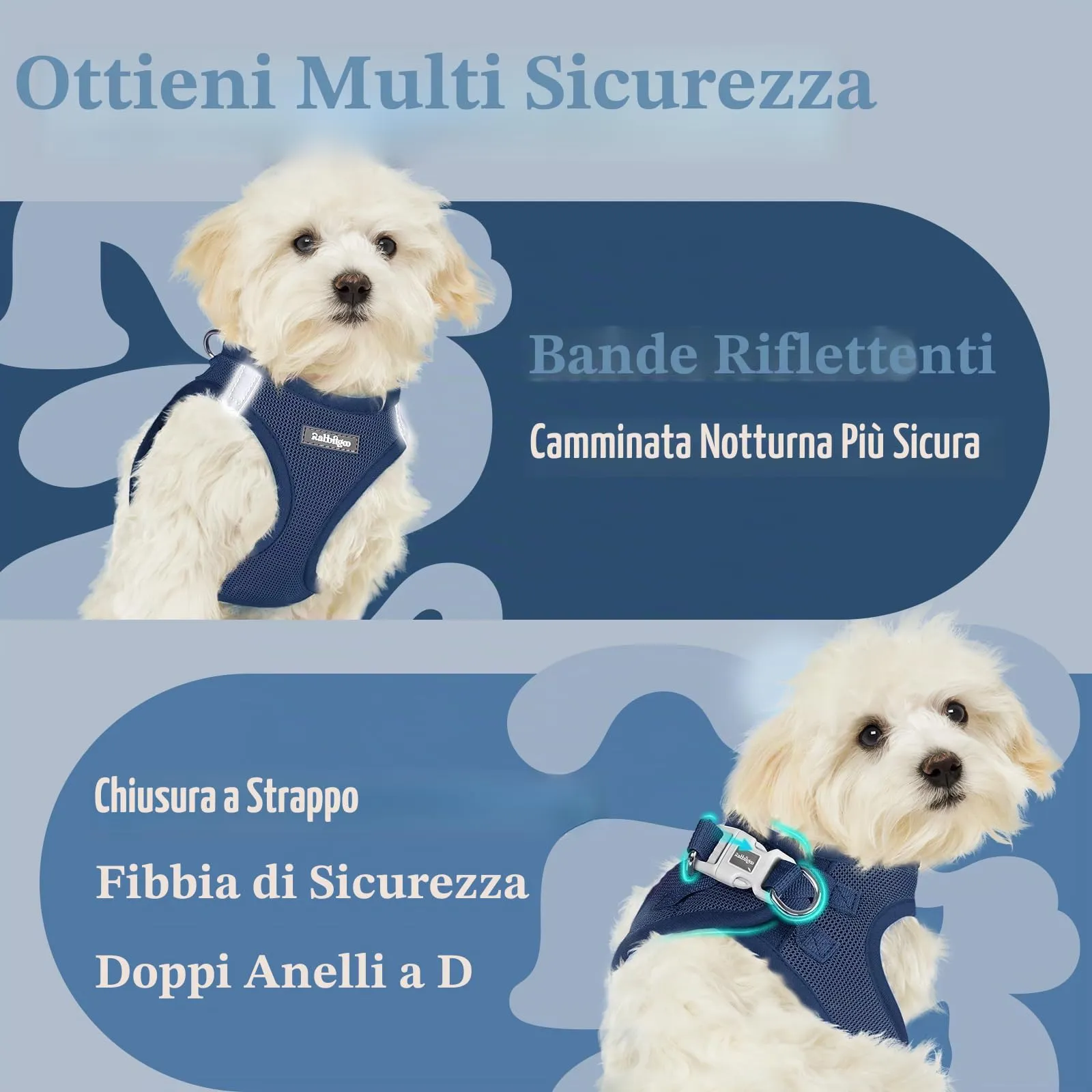 rabbitgoo Pettorina Cane, Blu Scuro, M - immagine 8