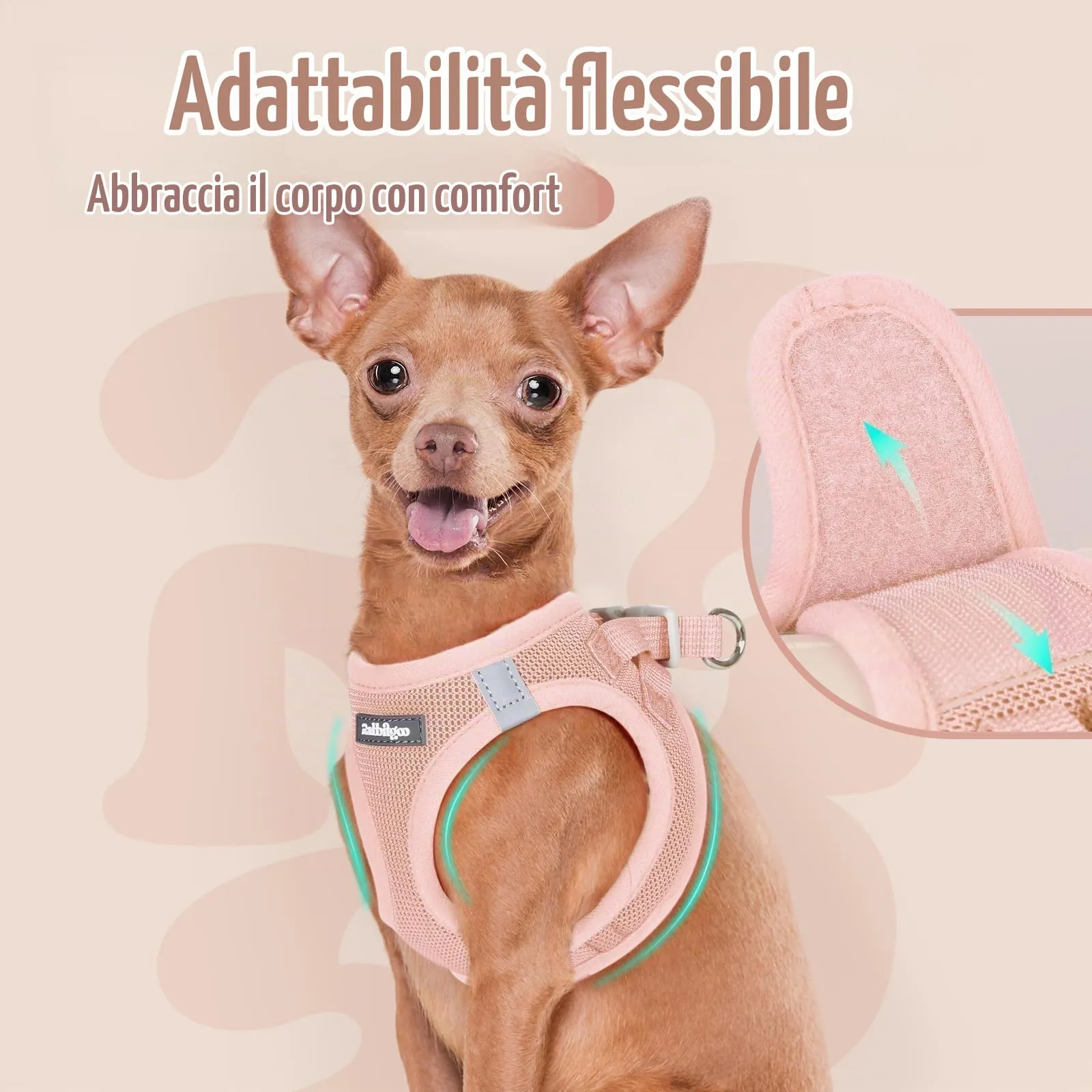 rabbitgoo Pettorina Cane, Rosa Chiaro, Taglia S - immagine 6