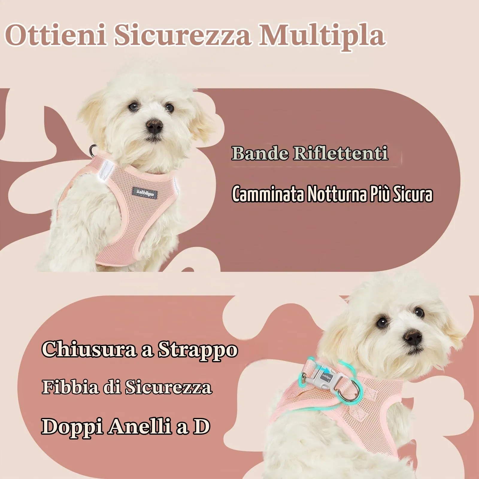 rabbitgoo Pettorina Cane, Rosa Chiaro, Taglia S - immagine 8