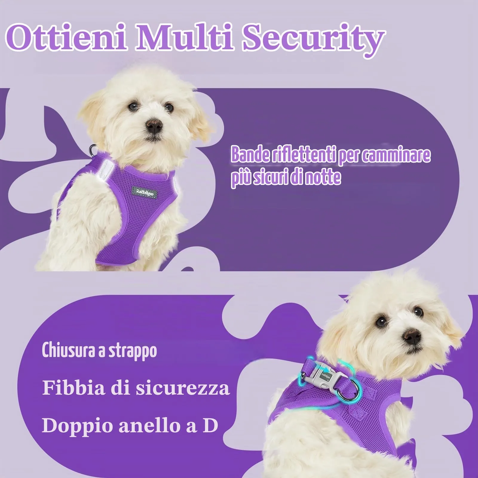 rabbitgoo Pettorina Cane, Viola, Taglia M - immagine 8
