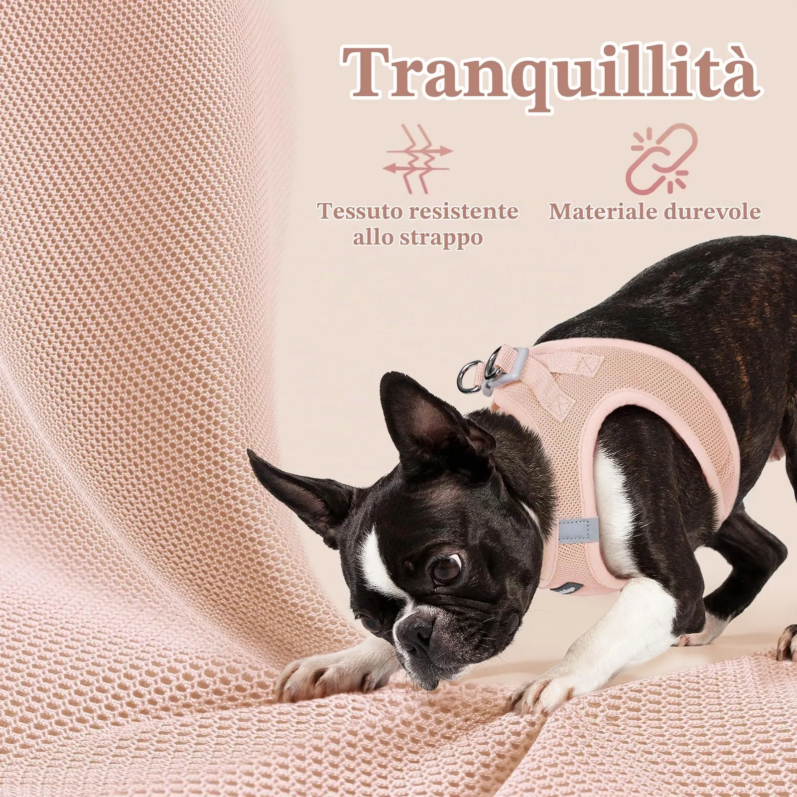 rabbitgoo Pettorina Cane Taglia Piccola, Rosa Chiaro, L - immagine 7