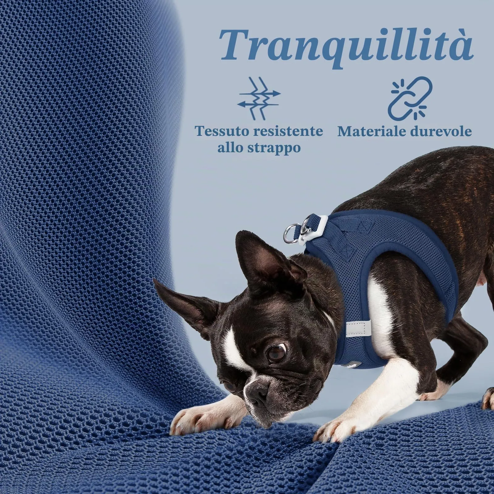 rabbitgoo Pettorina Cane Taglia Piccola, Blu Scuro L - immagine 5