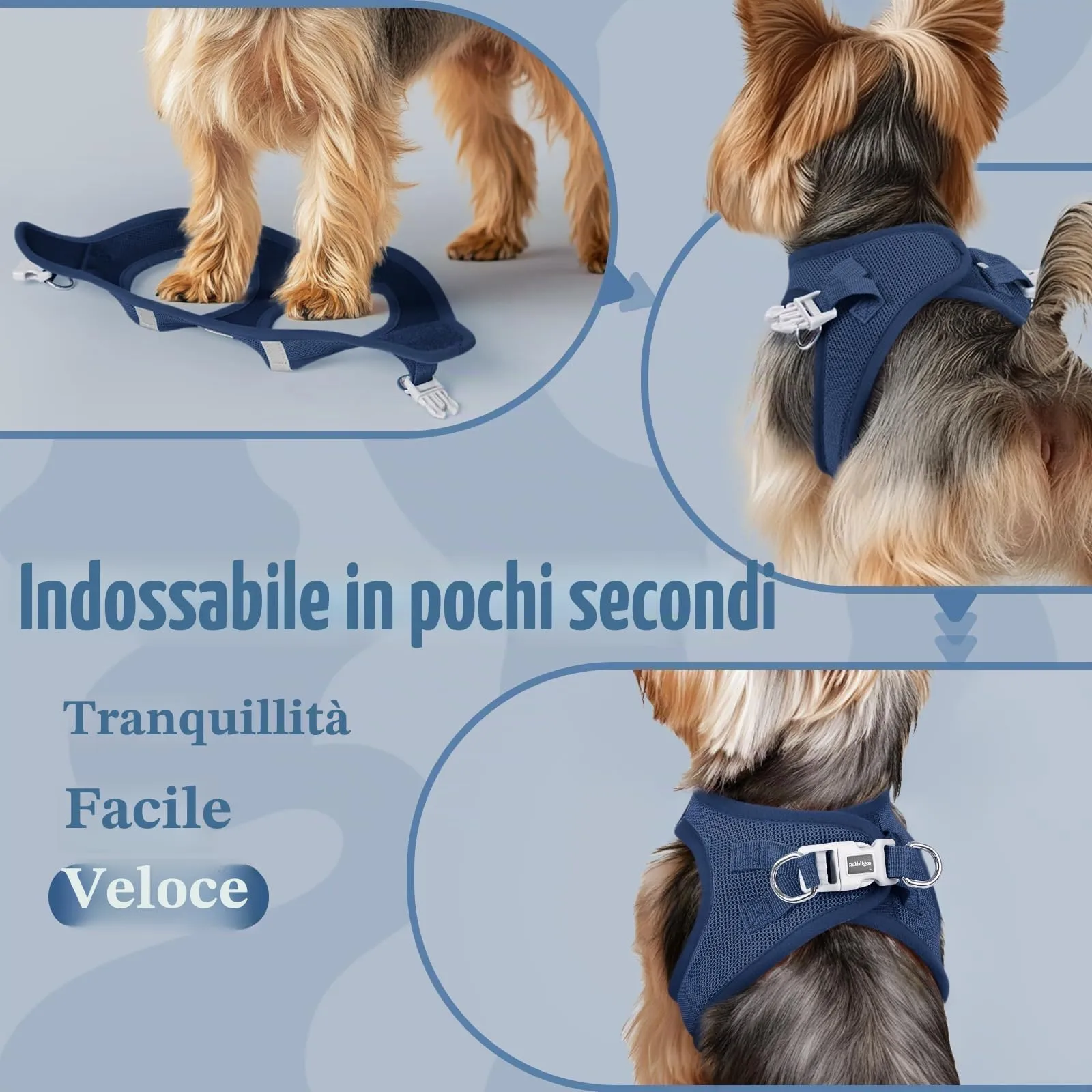 rabbitgoo Pettorina Cane Taglia Piccola, Blu Scuro L - immagine 6