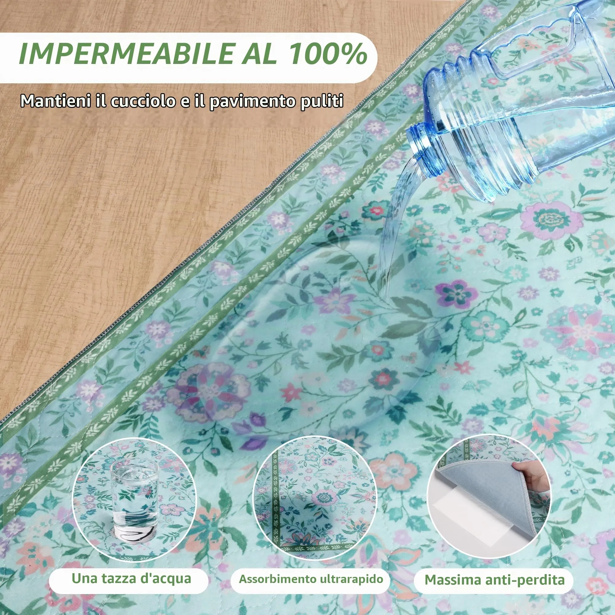 BaoDan Traversine Lavabili per Cani, Assorbenti, 90x120cm, 2 Pezzi - immagine 3