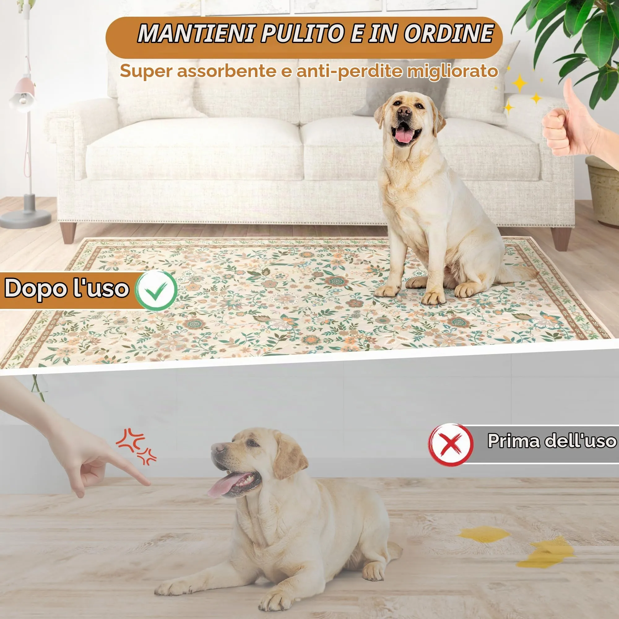 BaoDan Traversine Lavabili per Cani, Assorbenti 60x90cm (2 Pezzi) - immagine 7