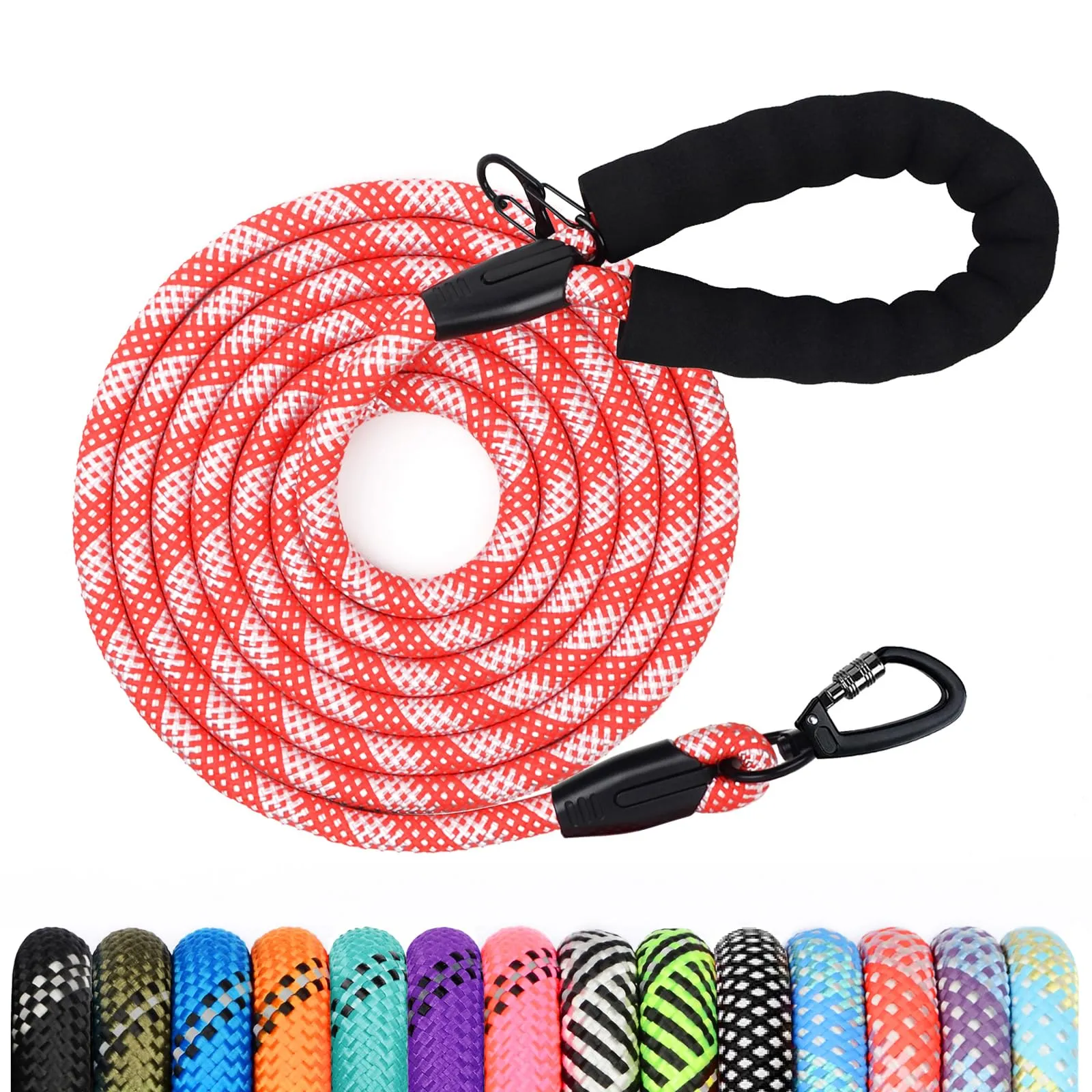 Wodondog Guinzaglio per Cani in Nylon Riflettente, 2M * 1.2cm, Rosso - immagine 1