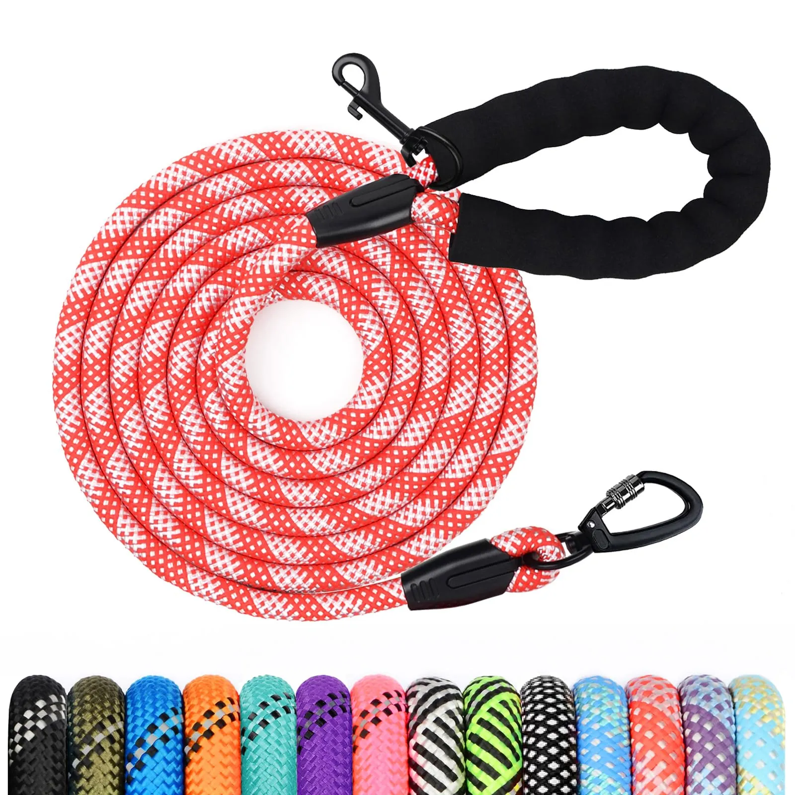 Wodondog Guinzaglio per Cani in Nylon Riflettente, 30m x 0.8cm, Rosso - immagine 1
