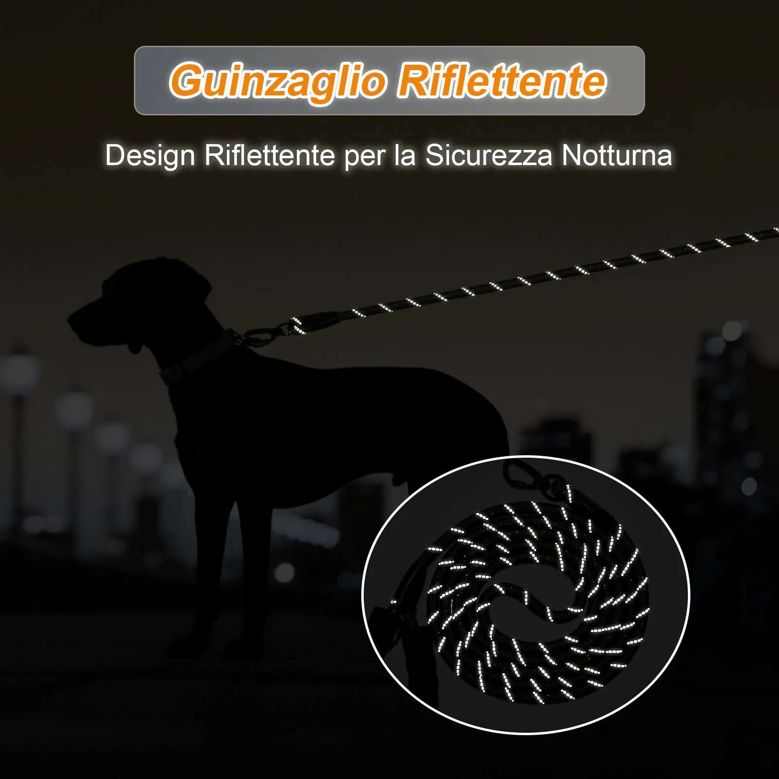 Wodondog Guinzaglio per Cani in Nylon Riflettente, 30m x 0.8cm, Rosso - immagine 6