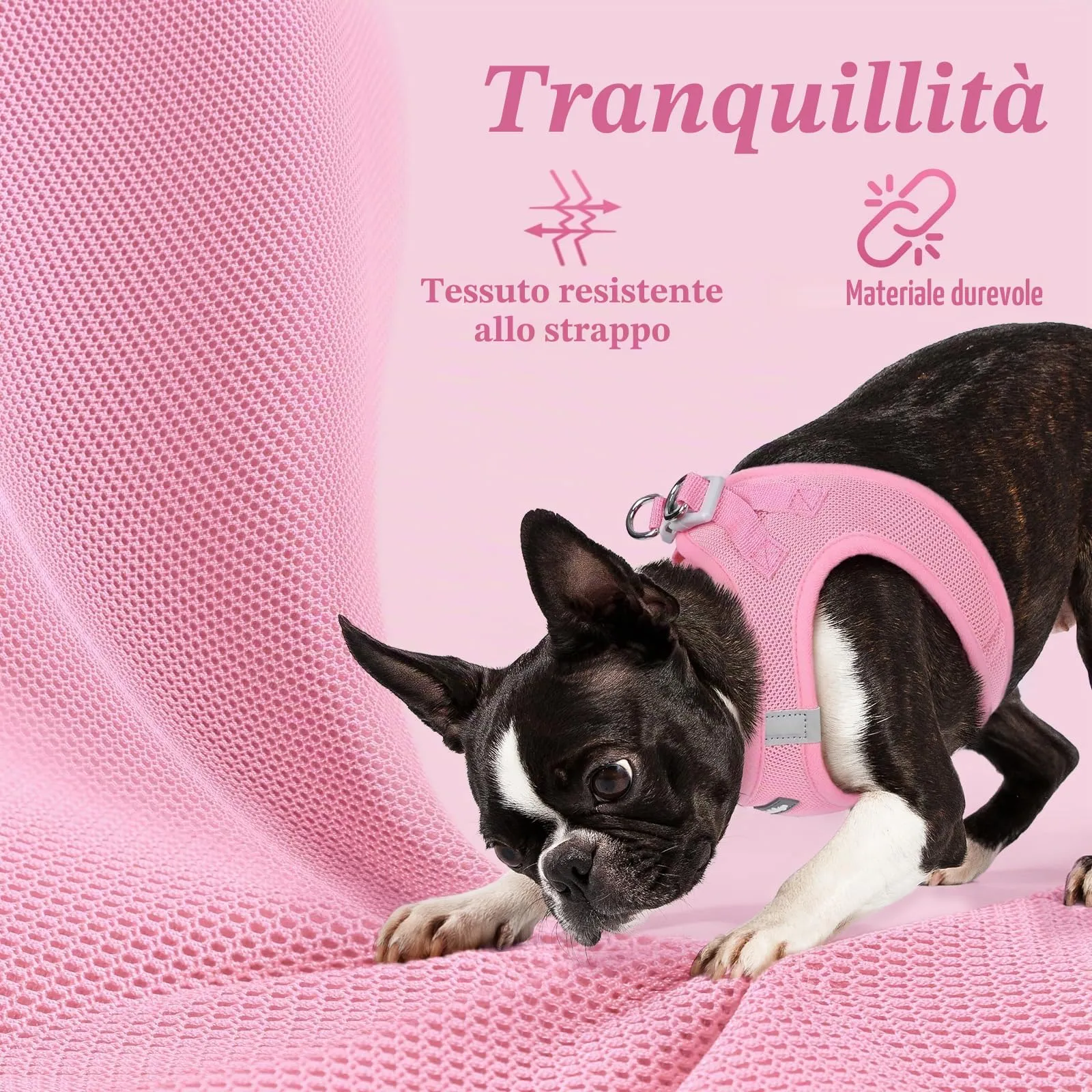 rabbitgoo Pettorina Cane Leggera e Morbida, Rosa, XS - immagine 4