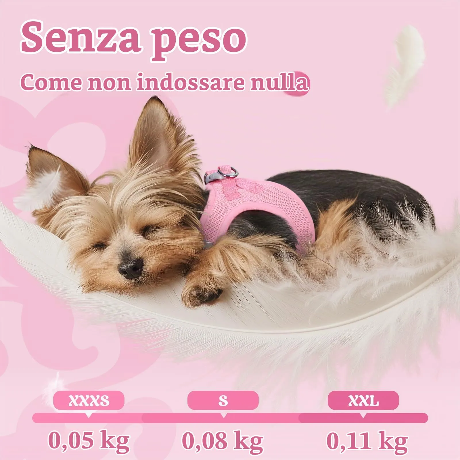 rabbitgoo Pettorina Cane Leggera e Morbida, Rosa, XS - immagine 5