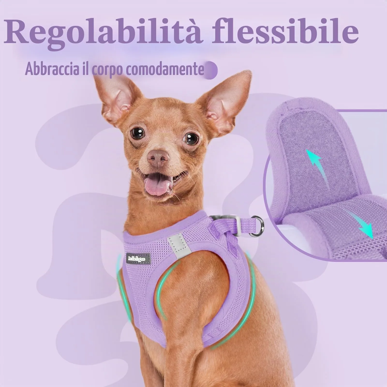 rabbitgoo Pettorina Cane, Lilla, XS - immagine 8