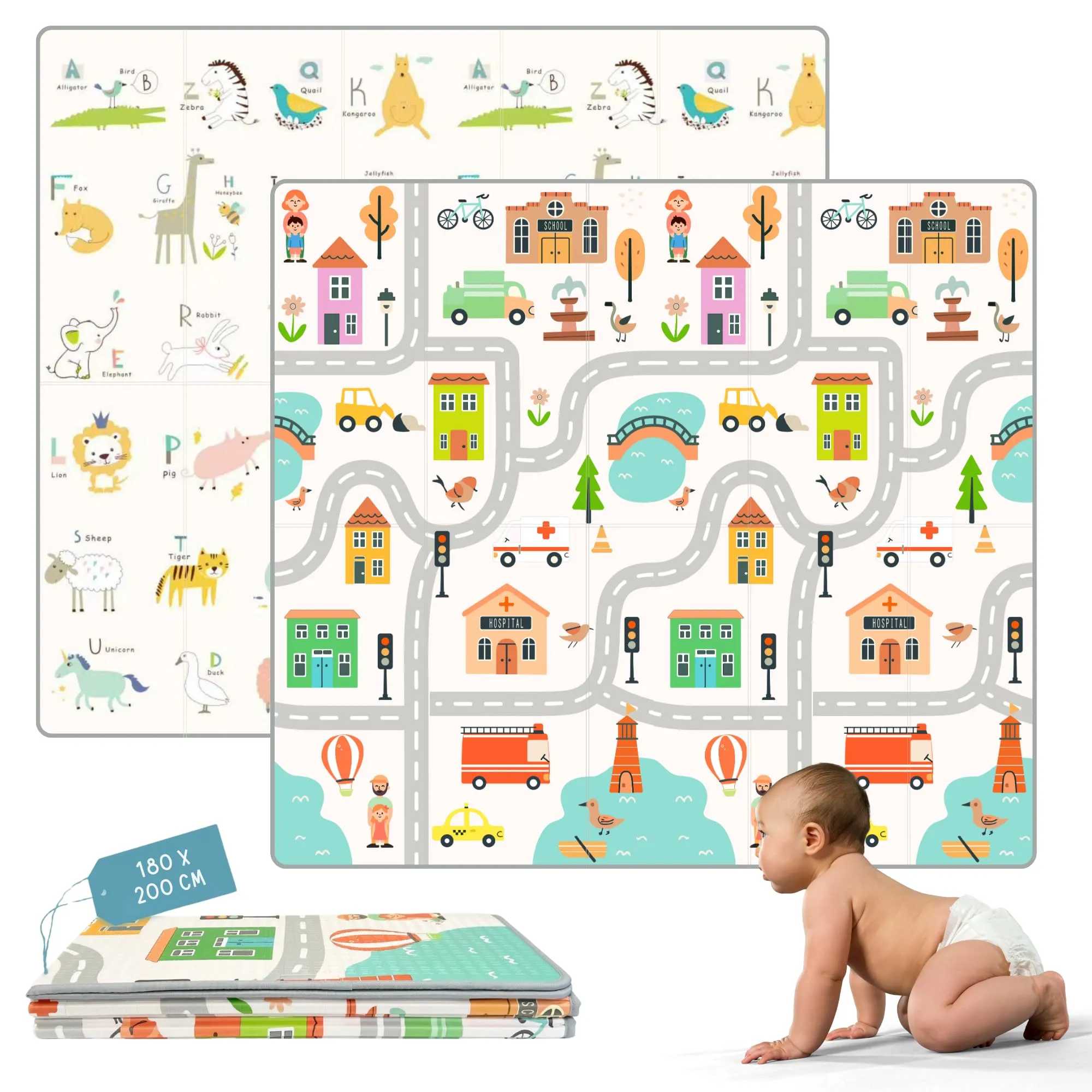 HuBorns Tappeto Gioco Bambini 200x180 cm - immagine 1