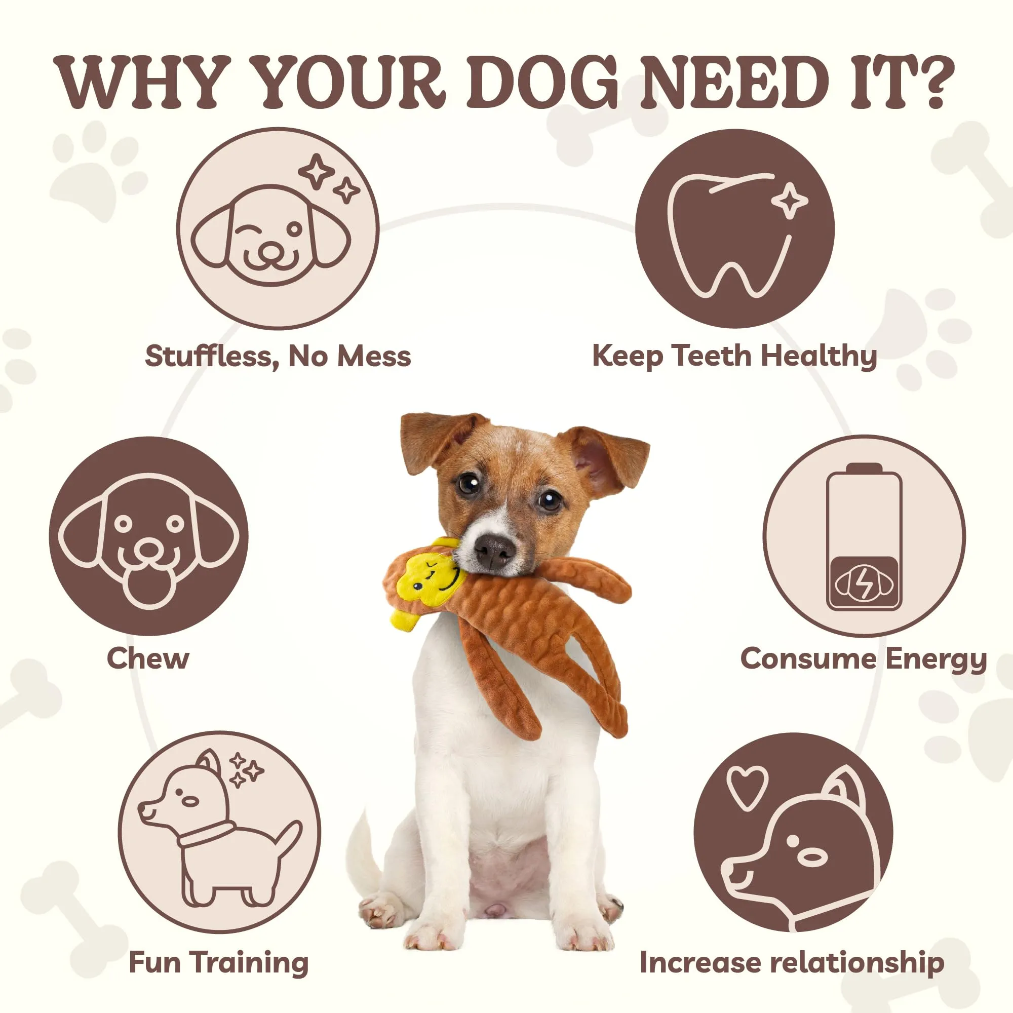 SHARLOVY Set di 5 Giocattoli Interattivi per Cani senza Riempimento per Dentizione e Noia - immagine 5