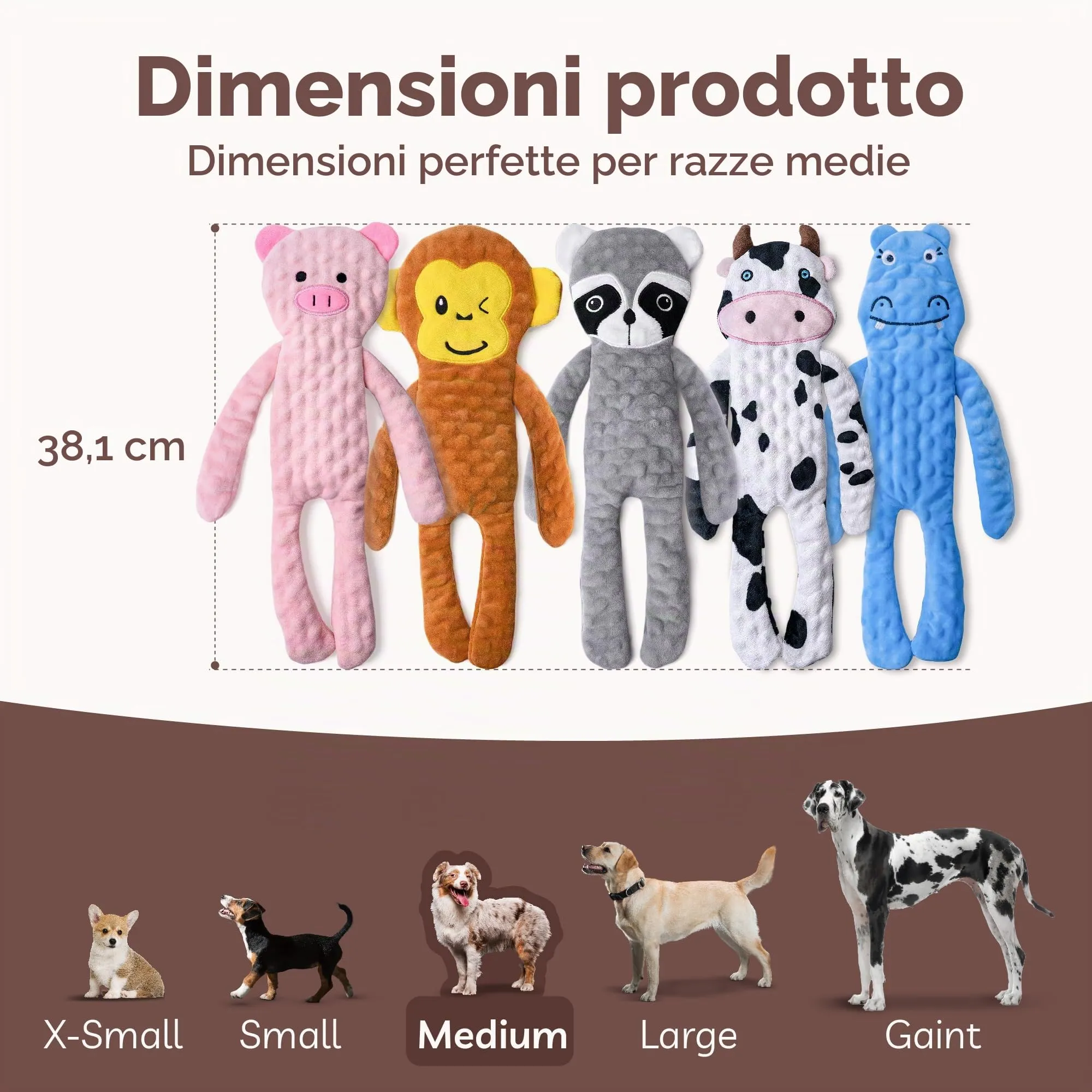 SHARLOVY Giocattoli per cani senza ripieno, confezione da 5, interattivi e increspati per dentizione e noia - immagine 7