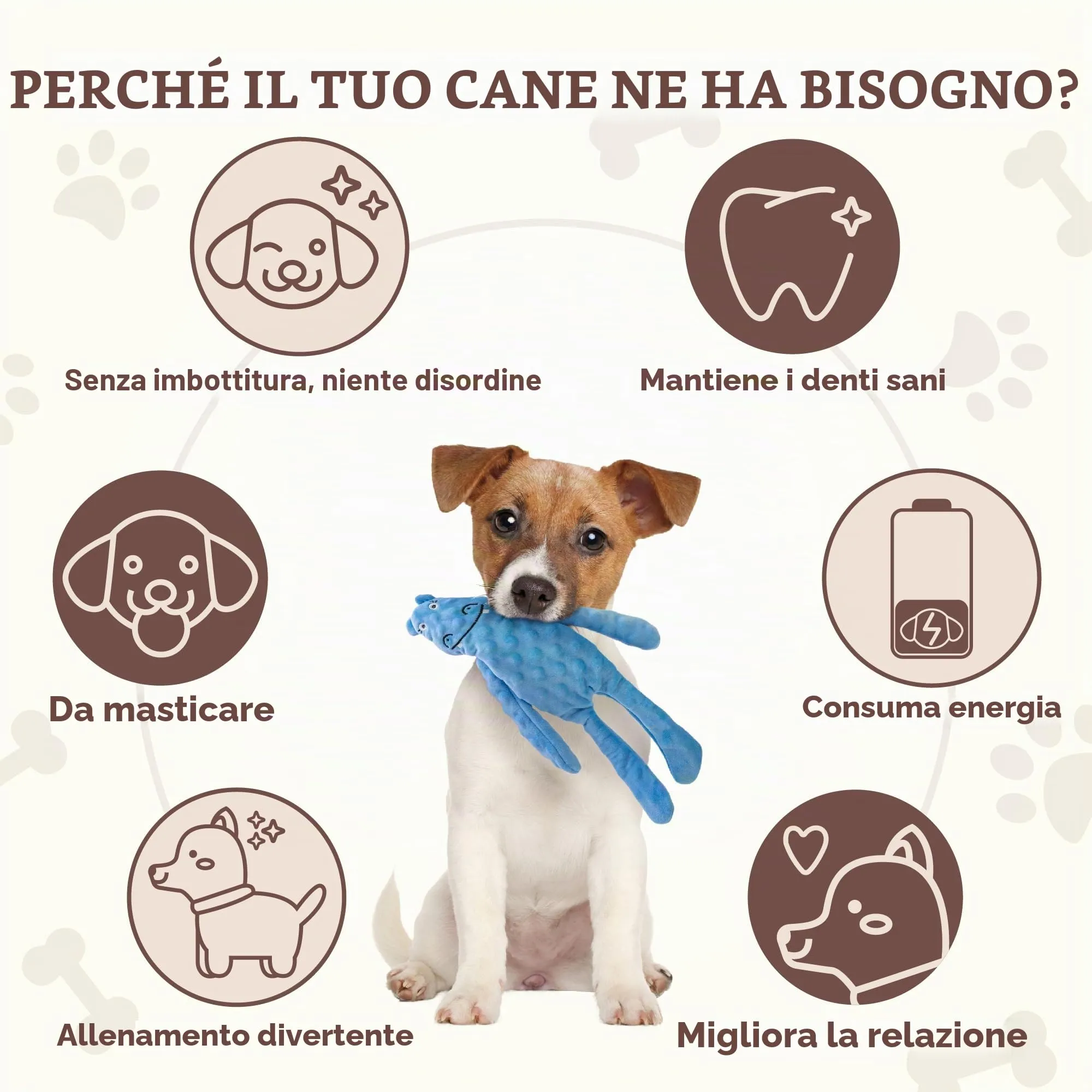SHARLOVY Giocattoli per cani senza ripieno, confezione da 5, interattivi e increspati per dentizione e noia - immagine 5