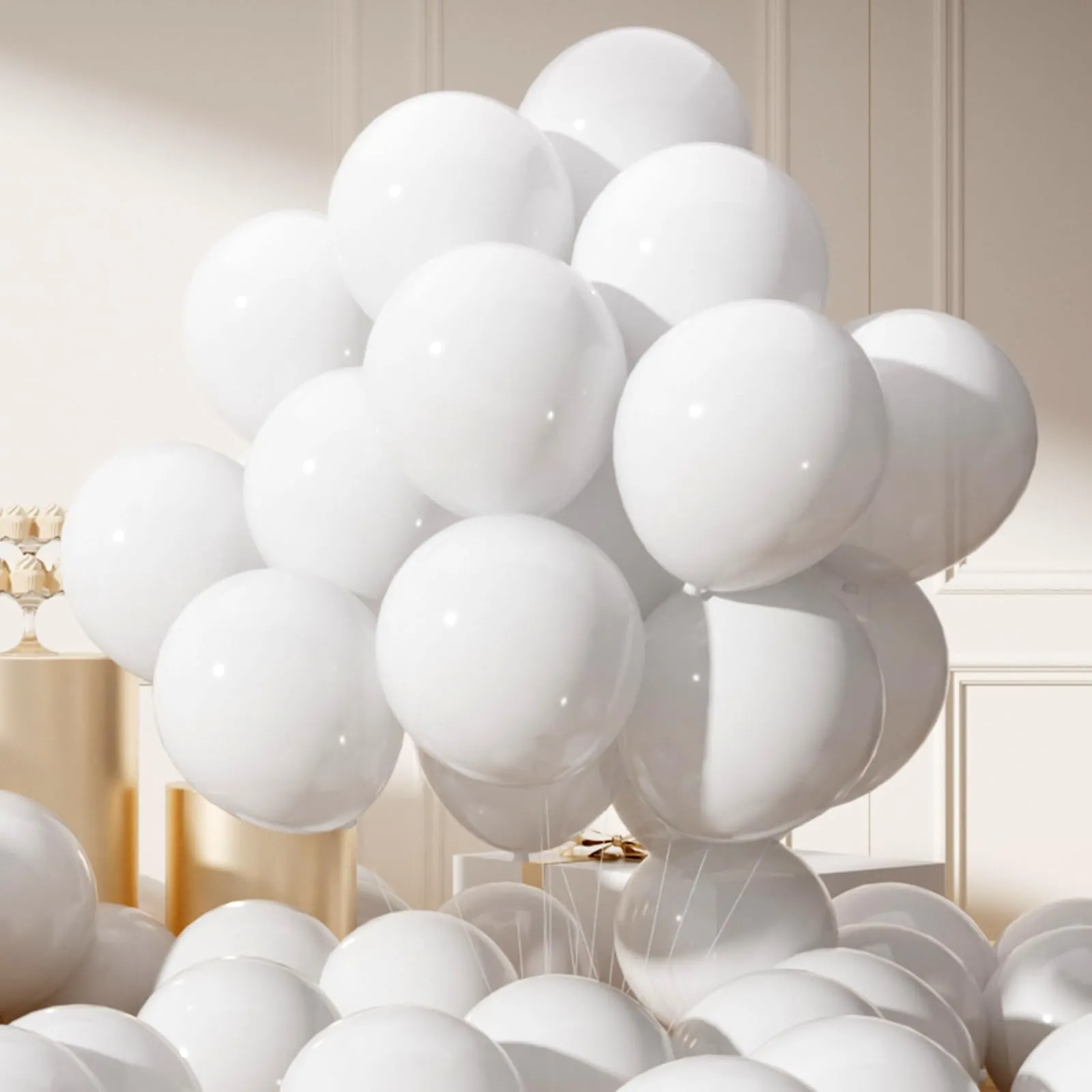 AULE Palloncini in Lattice Bianco, 50 Pezzi, 30cm - immagine 1