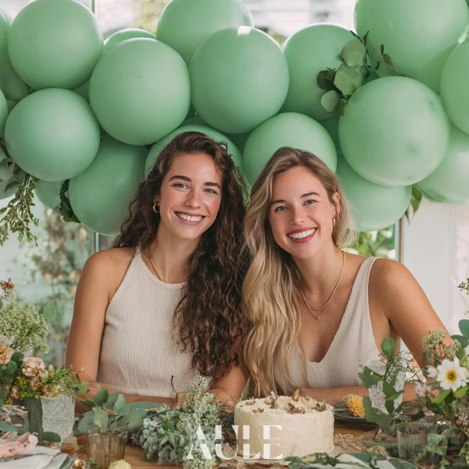 AULE Palloncini in Lattice Verde Salvia, 50 Pezzi, 30cm - immagine 3