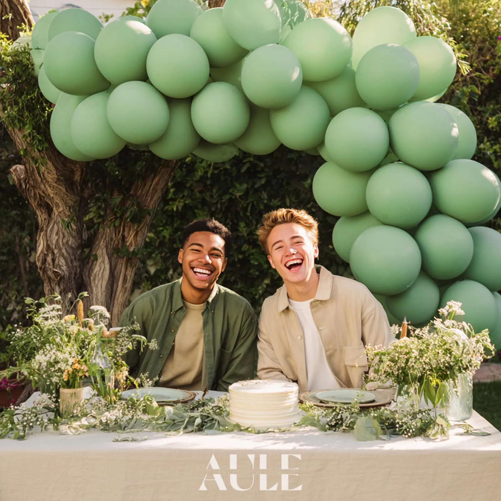 AULE Palloncini in Lattice Verde Salvia, 50 Pezzi, 30cm - immagine 4