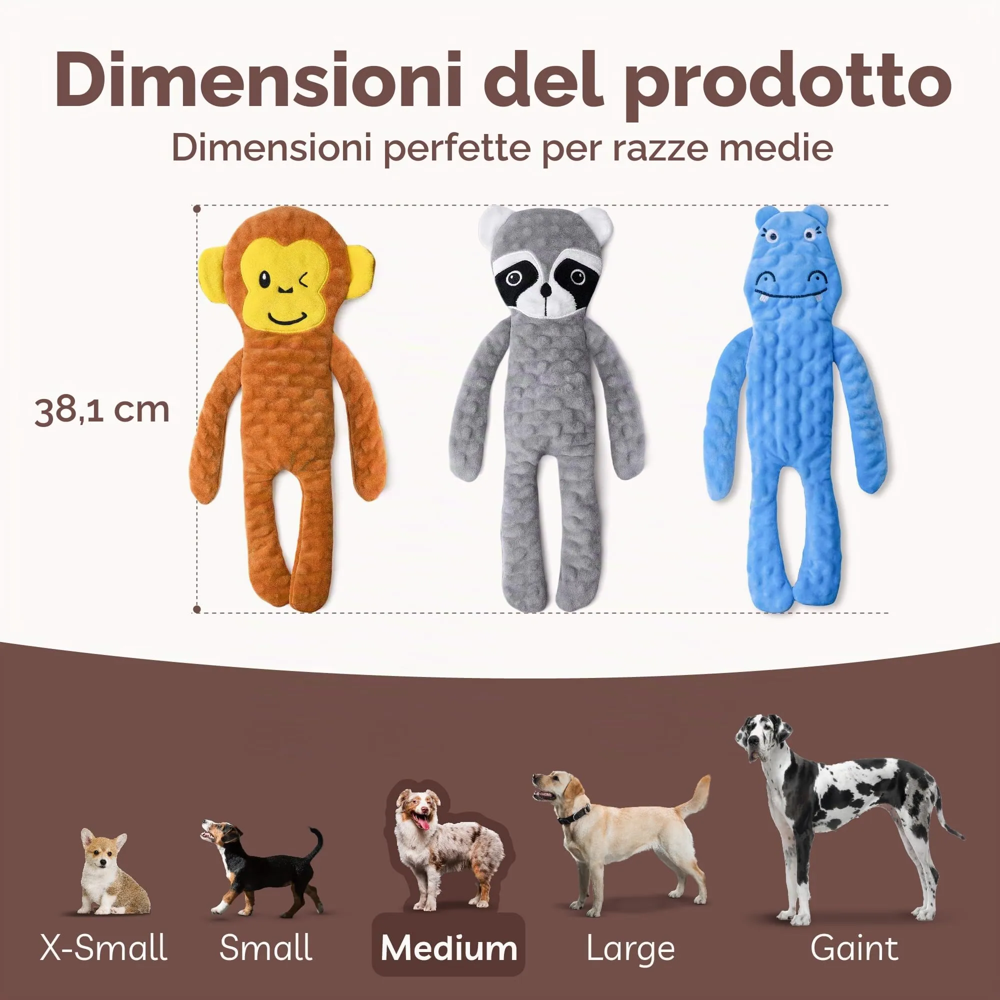 SHARLOVY Giocattoli per cani senza ripieno, confezione da 5, interattivi e increspati per dentizione e noia - immagine 4