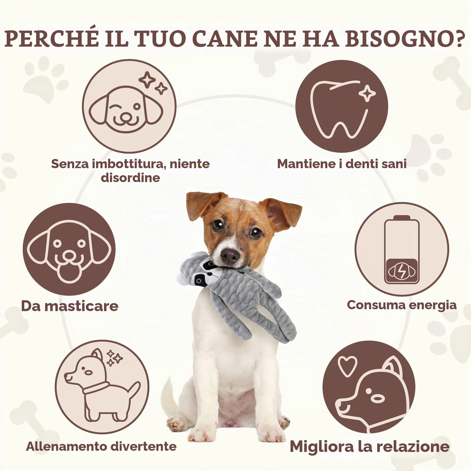 SHARLOVY Giocattoli per cani senza ripieno, confezione da 5, interattivi e increspati per dentizione e noia - immagine 7