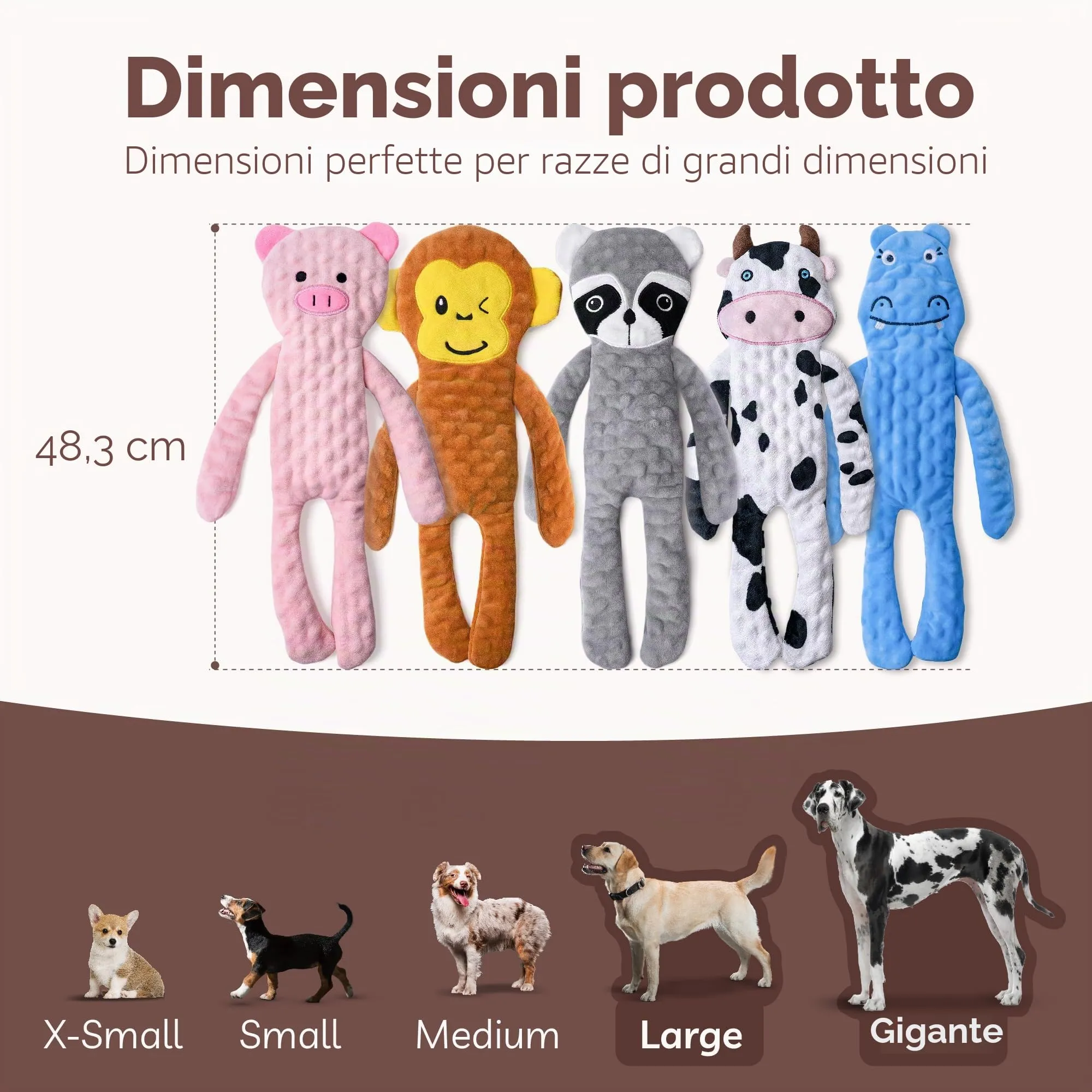 SHARLOVY Giocattoli per Cani Senza Imbottitura, Set da 5 Pezzi Interattivi con Crinkle per Dentizione e Noia - immagine 5