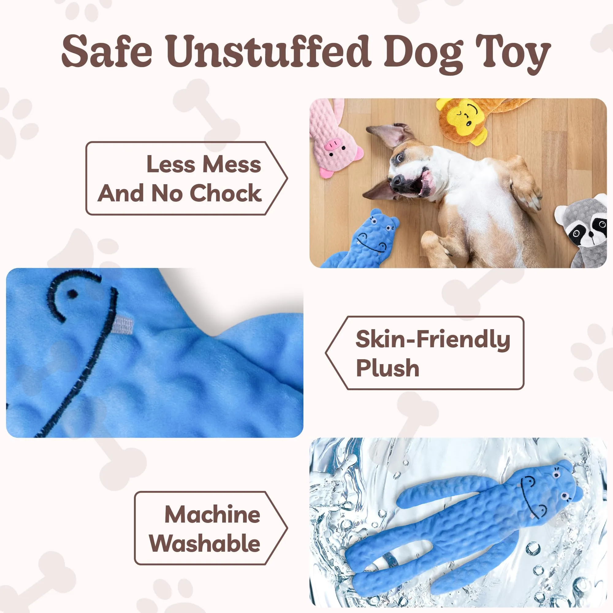 SHARLOVY Giocattoli per Cani Senza Imbottitura, Set da 5 Pezzi Interattivi con Crinkle per Dentizione e Noia - immagine 7