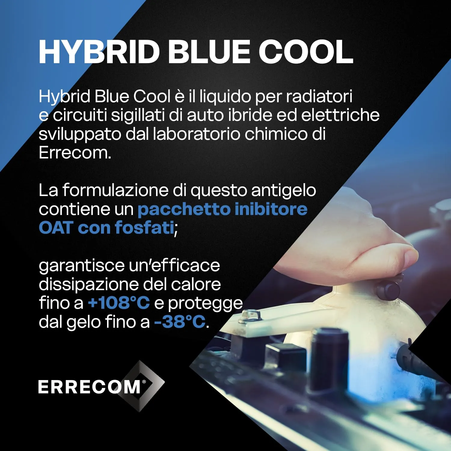 ERRECOM Hybrid Blue Cool Liquido Radiatore Concentrato per Auto Ibride ed Elettriche OAT con Fosfati, 5 Litri - immagine 4