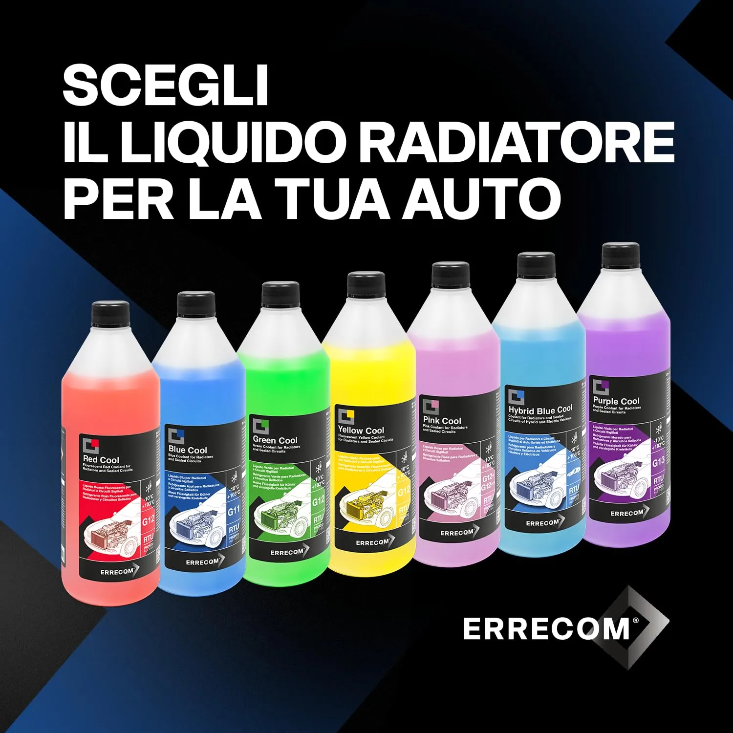 ERRECOM Blue Cool Liquido Radiatore Blu G11 Nap Free, Pronto all’Uso, 1 Litro - immagine 7
