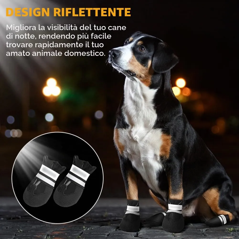 Adiwo Scarpette Cane Antiscivolo Impermeabili con Cinghie Riflettenti, Taglia M - immagine 5