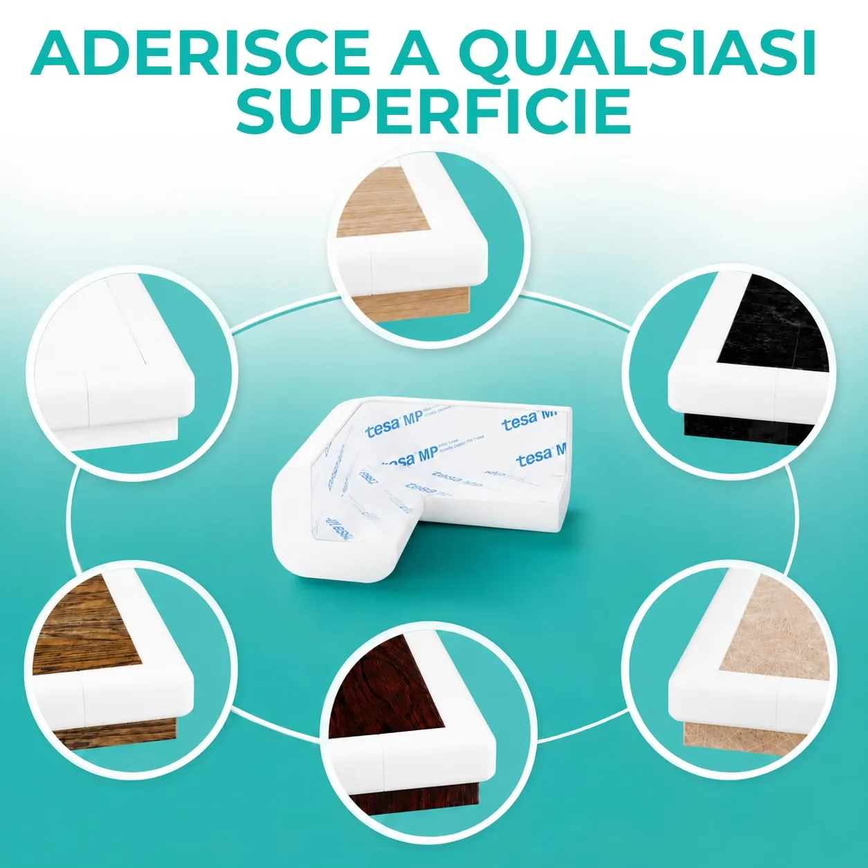 SafeMate Paraspigoli per Bambini, 6m + 10 Angolari, Bianco Lana - immagine 5