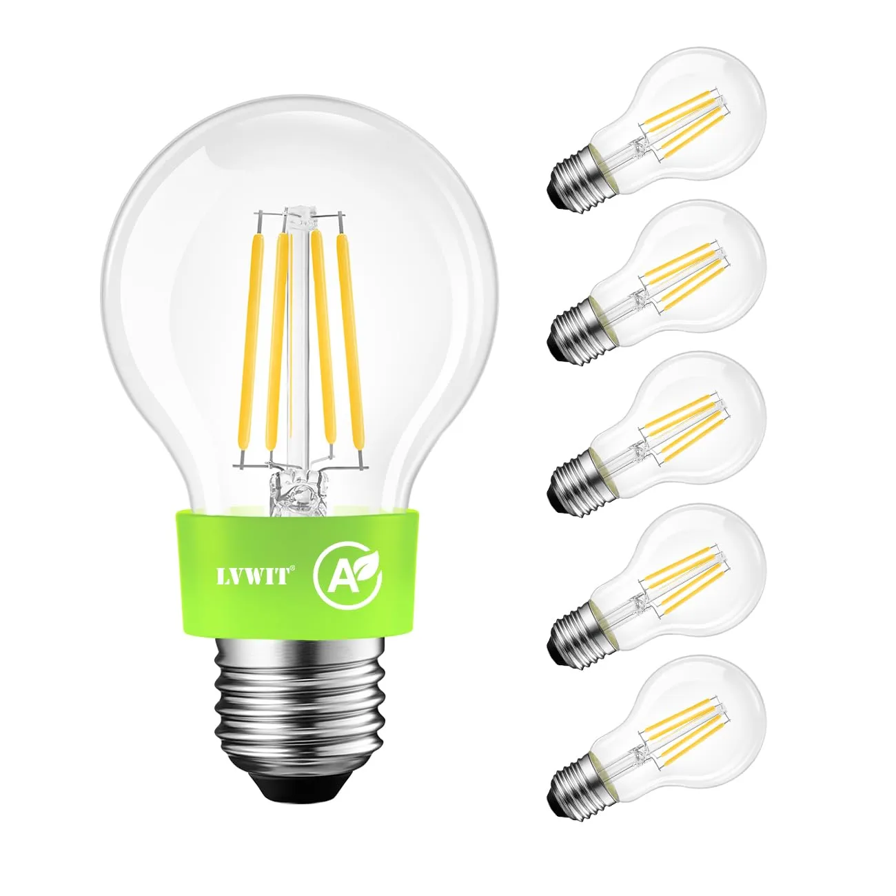 LVWIT Lampadine LED E27 A60 Filamento Stile Vintage, 5W (75W Equivalenti), 1055LM, Luce Calda 2700K, Classe A, Non Dimmerabile - immagine 1
