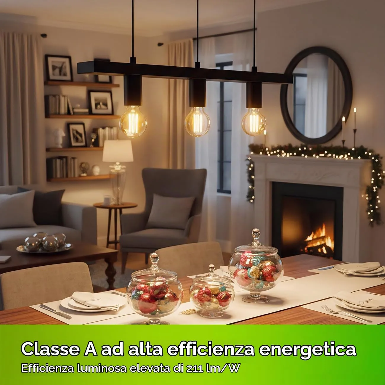 LVWIT Lampadine LED E27 A60 Filamento Stile Vintage, 5W (75W Equivalenti), 1055LM, Luce Calda 2700K, Classe A, Non Dimmerabile - immagine 4