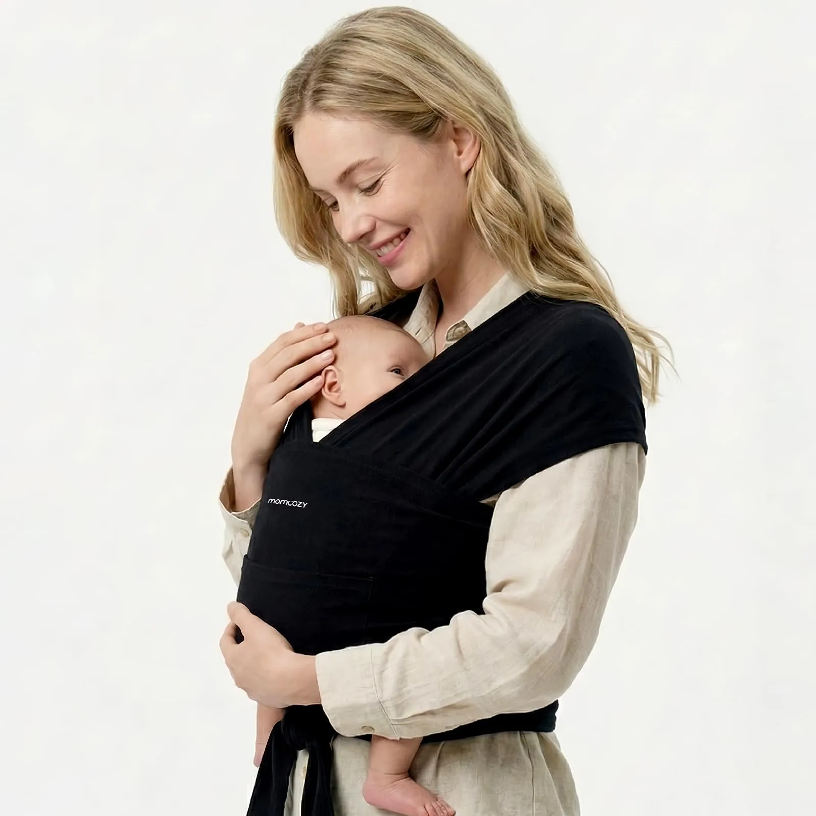 Momcozy Fascia Porta Bebè Regolabile 3,6-15 kg, Nero - immagine 1