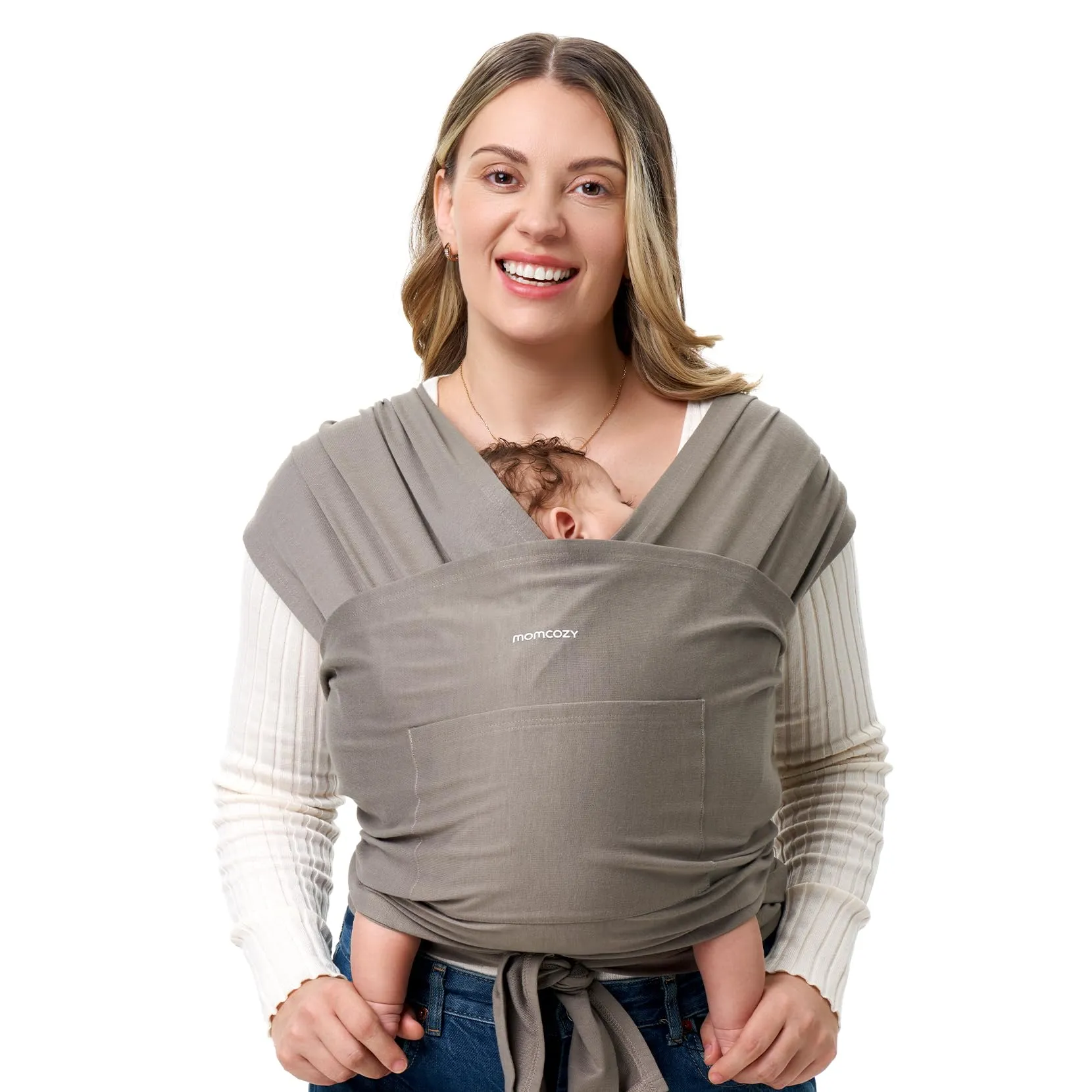 Momcozy Fascia Porta Bebè Regolabile 3,6-15 kg, Marrone Scuro - immagine 1