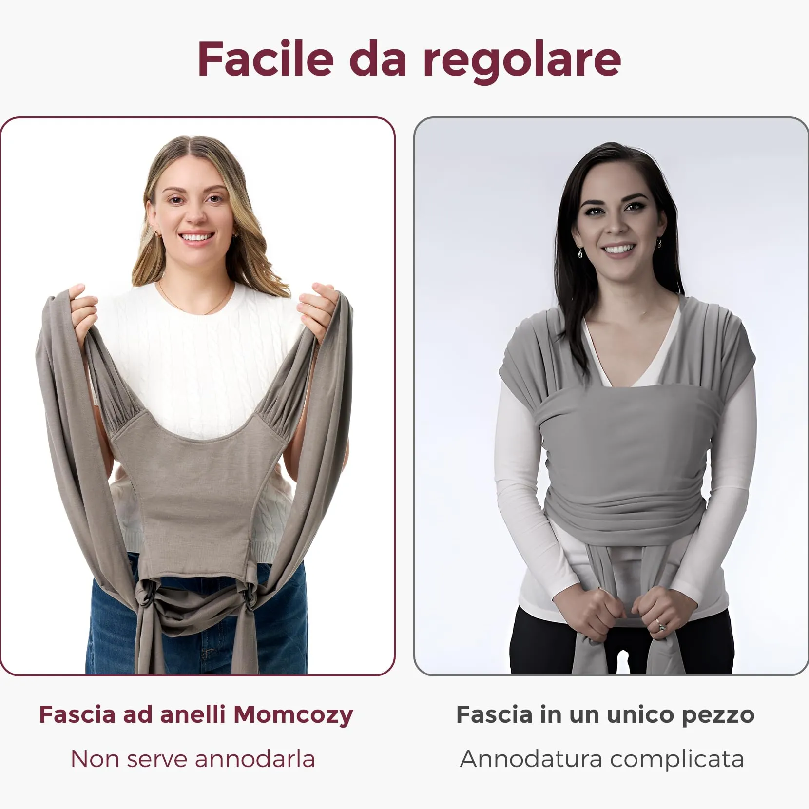 Momcozy Fascia Porta Bebè Regolabile 3,6-15 kg, Marrone Scuro - immagine 5